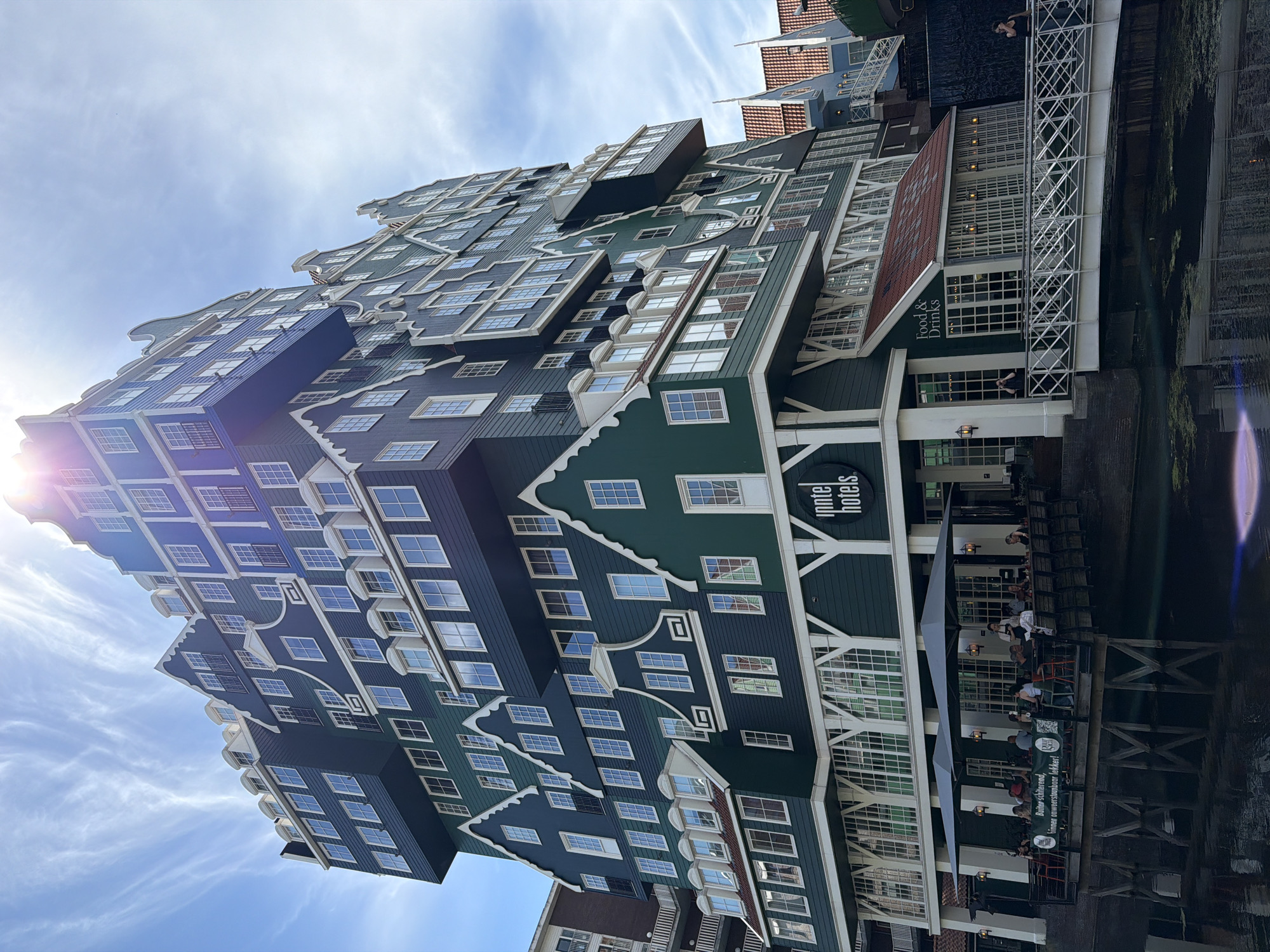 Exploring Zaandam's iconic stacked-house hotel and surrounding streets