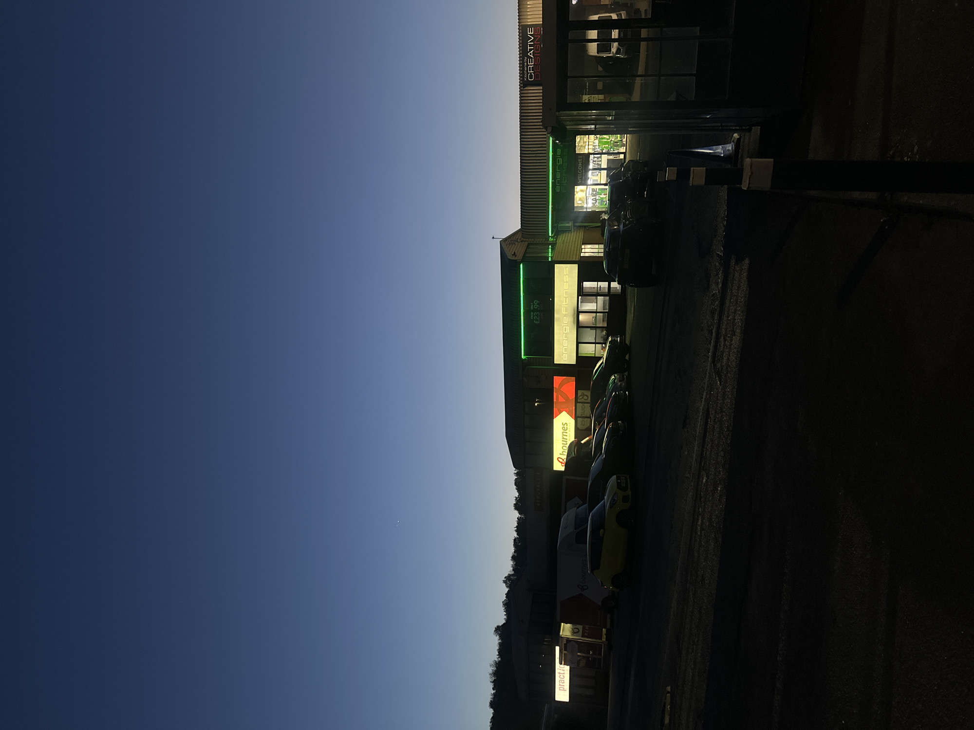 Evening documentation captures retail park and indoor activity