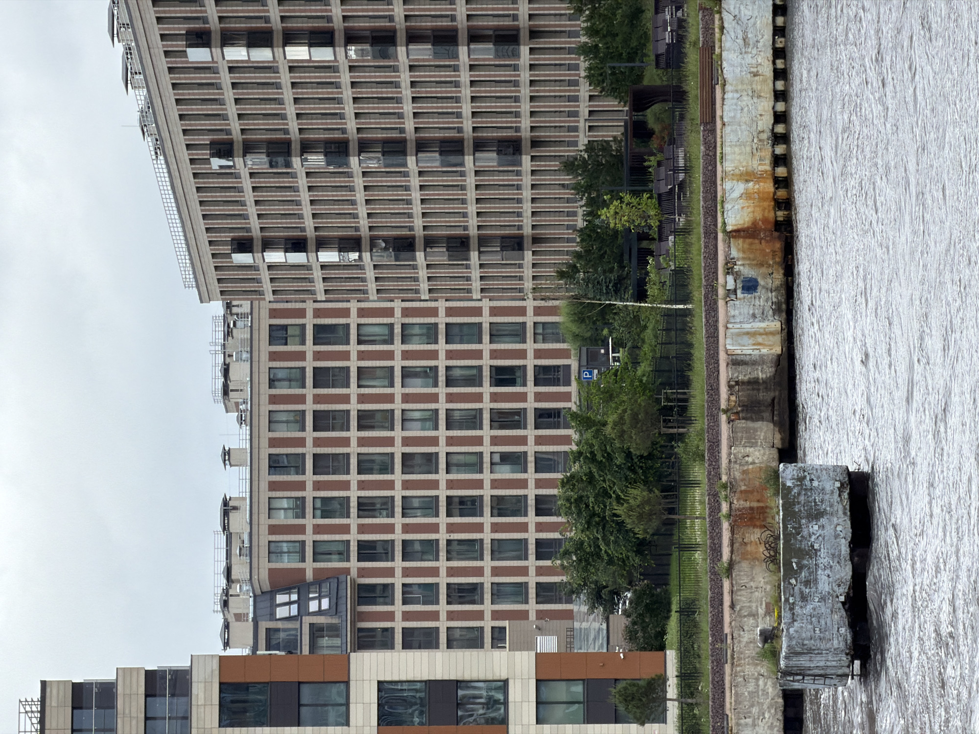 Saint Petersburg's western waterfront on a grey June morning