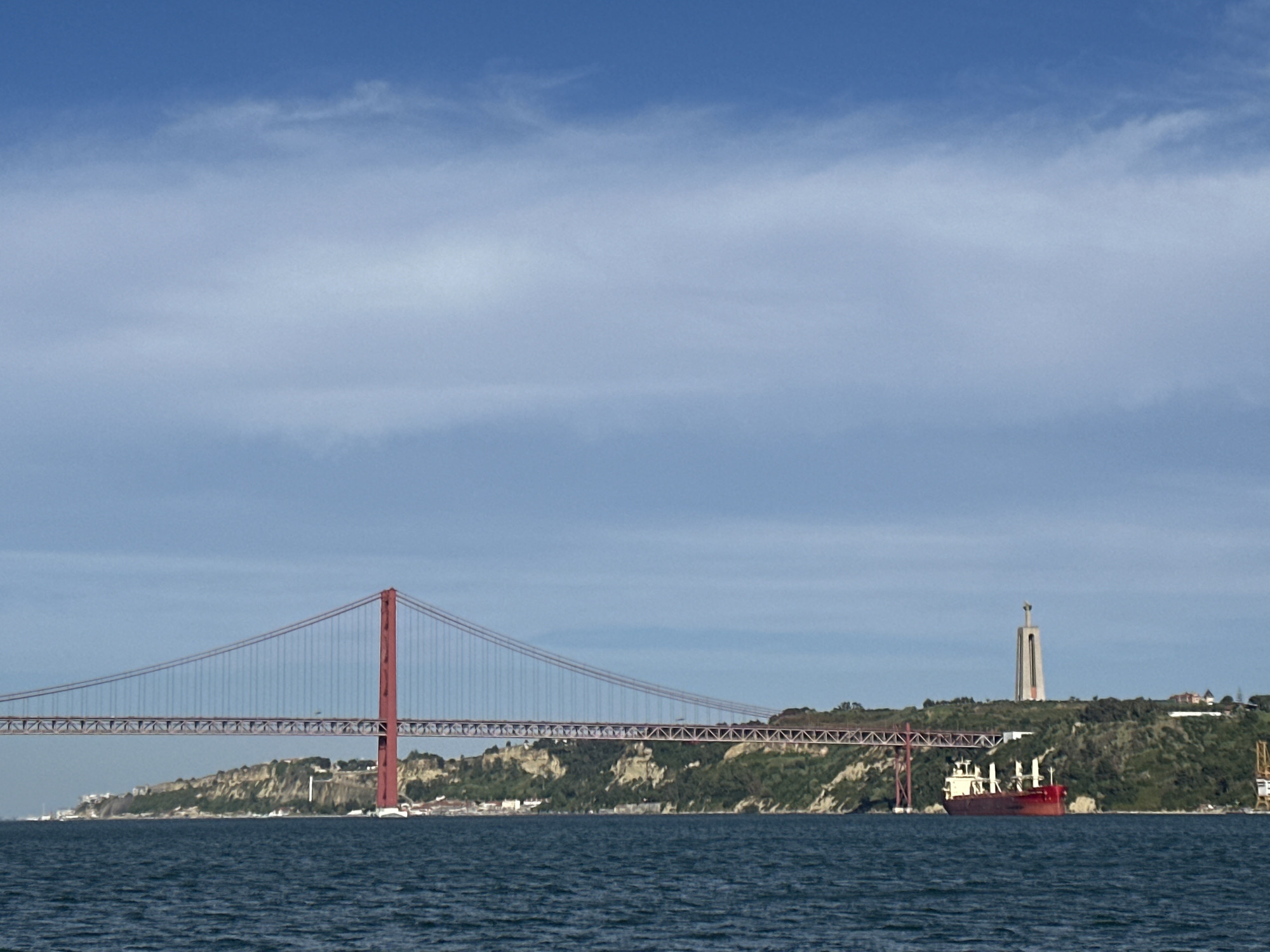 Boat journey documented on Tagus River in Lisbon