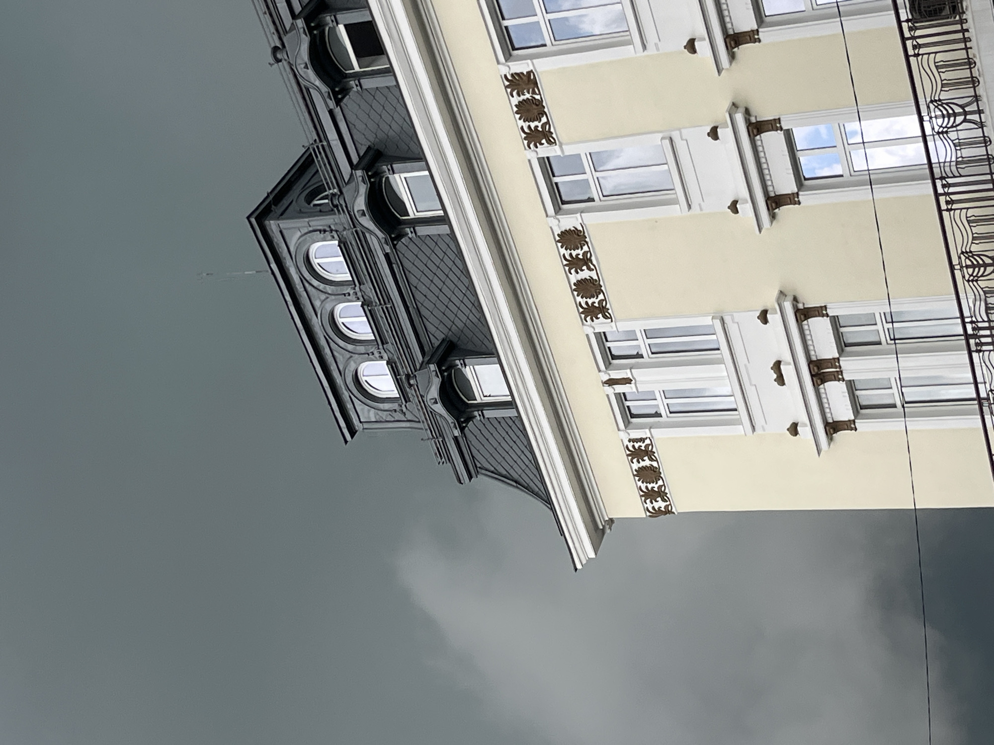 Classical building facade documented in Gabrovo, Bulgaria