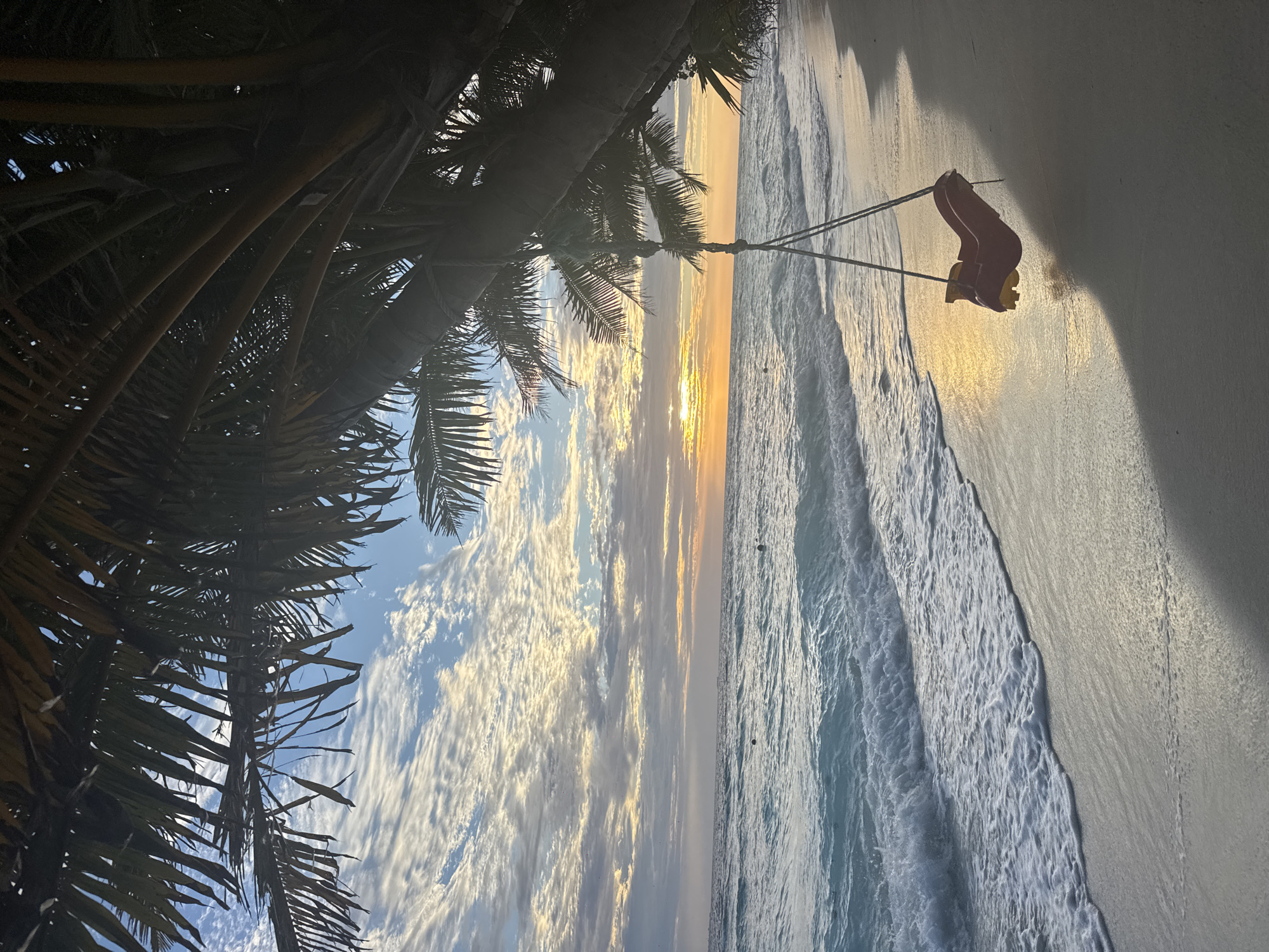 Sunset beach scene captured in Ukulhas, Maldives