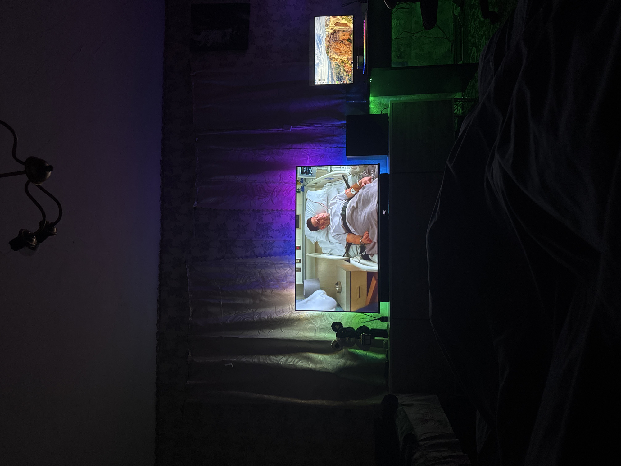Person documents TV viewing session with hashtag screens in Ukraine