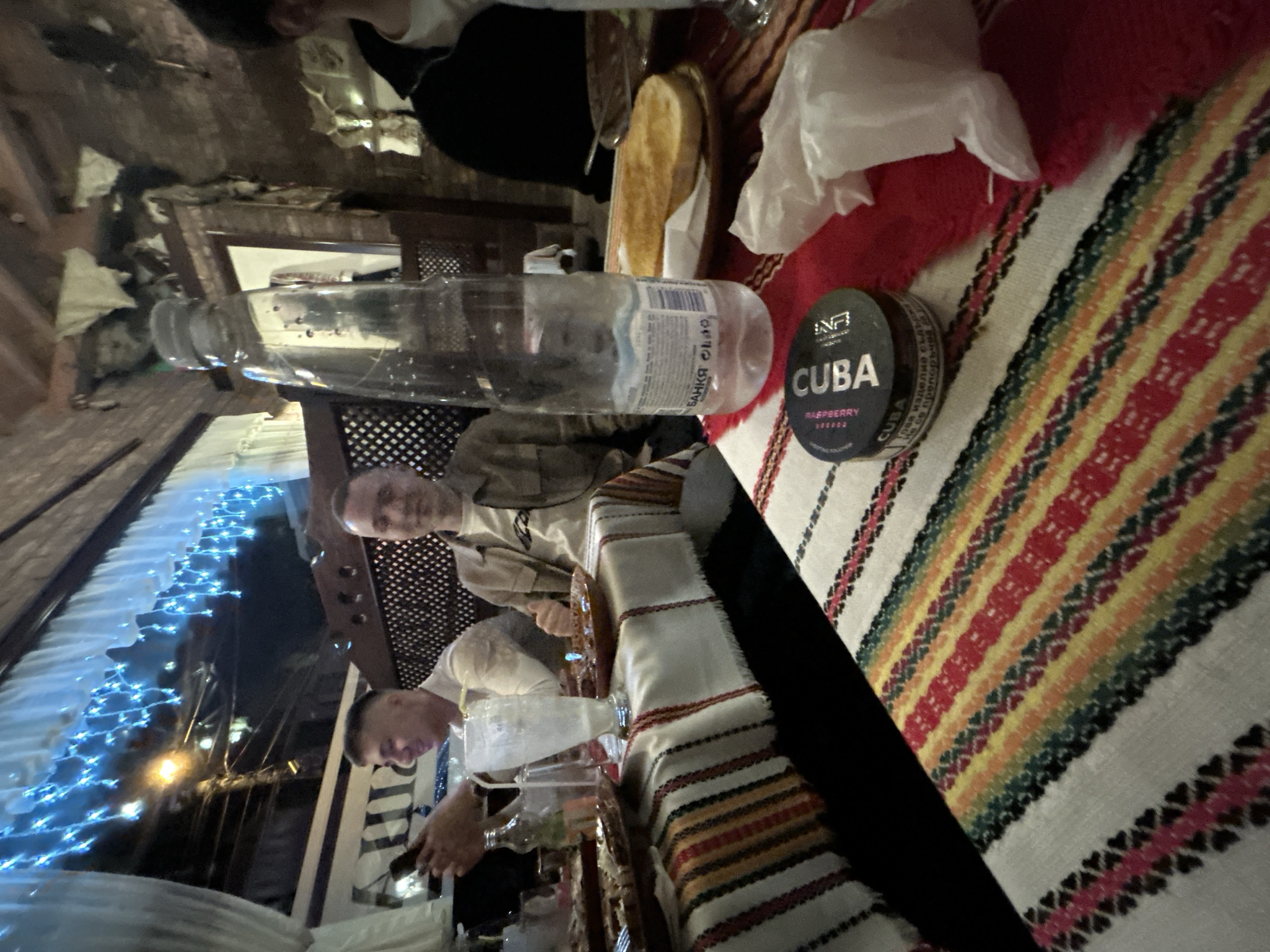 Two men dine at traditional Bulgarian restaurant in Sofia
