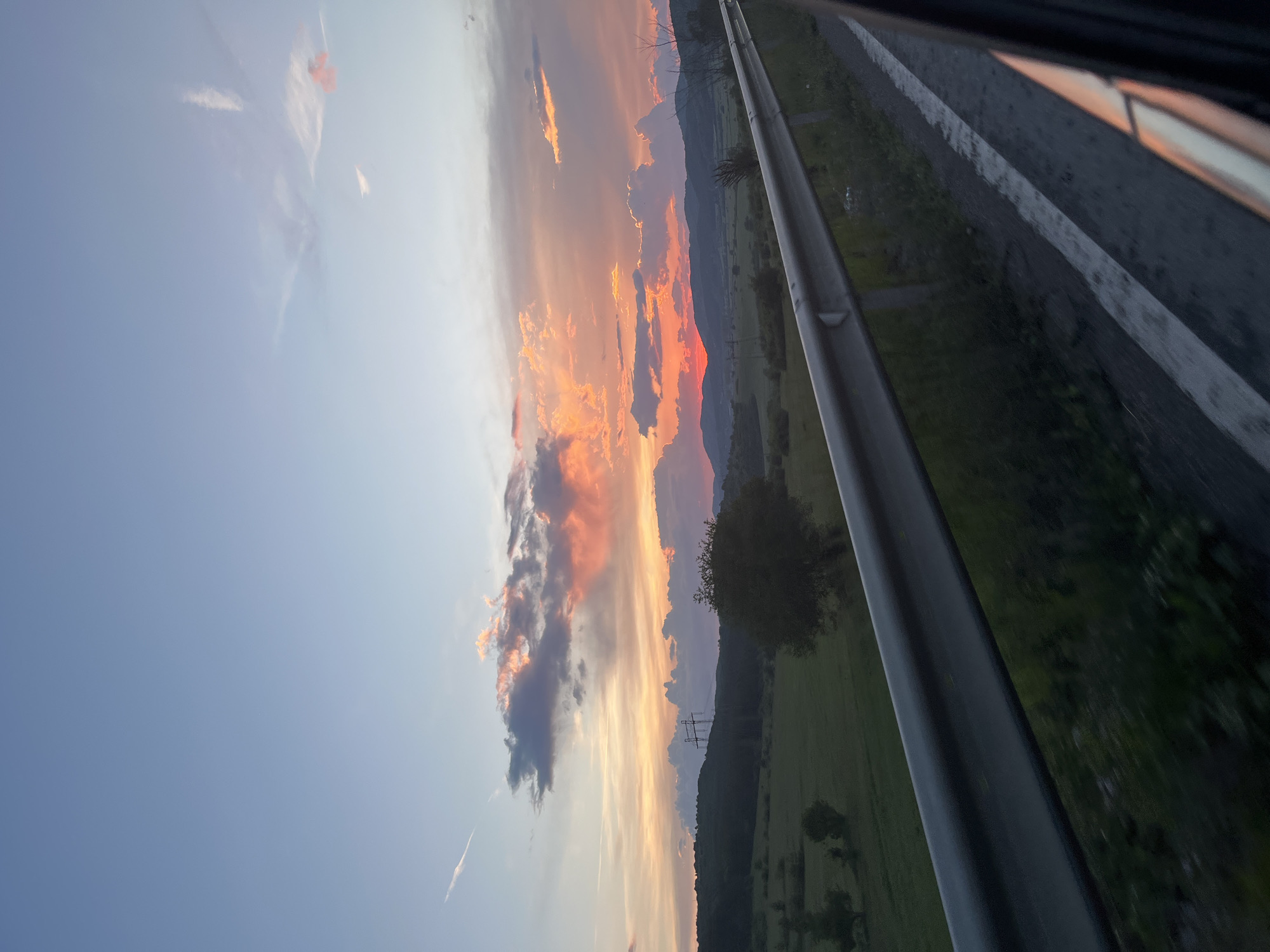 Sunset captured from highway near Ponor, Bulgaria