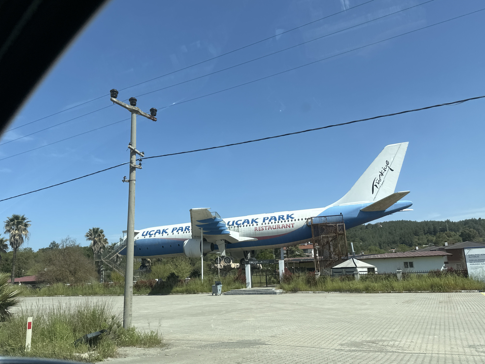 Decommissioned aircraft serves as restaurant in Ula, Turkey