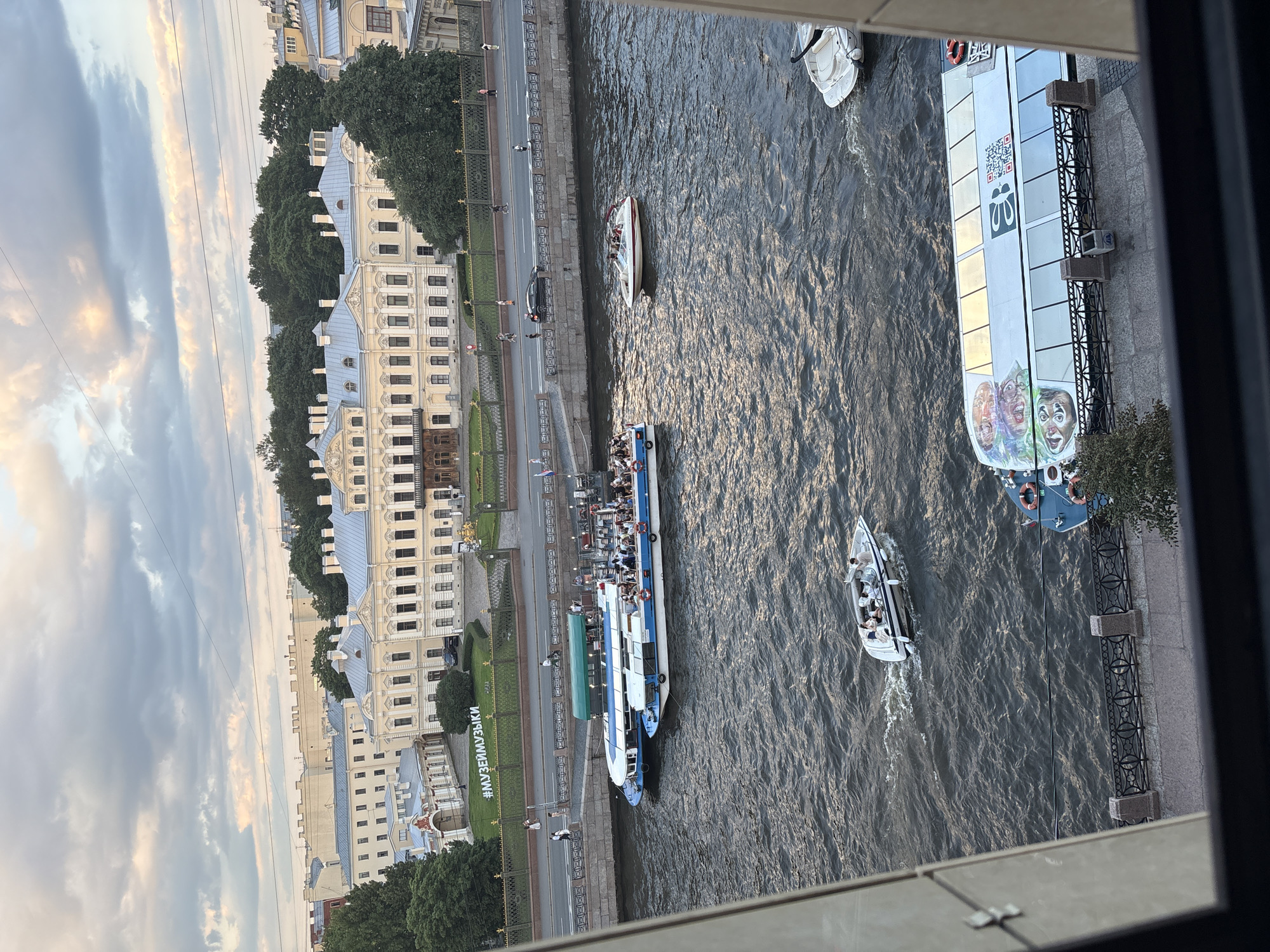 Saint Petersburg canals, classic architecture, and one odd clinic kiosk