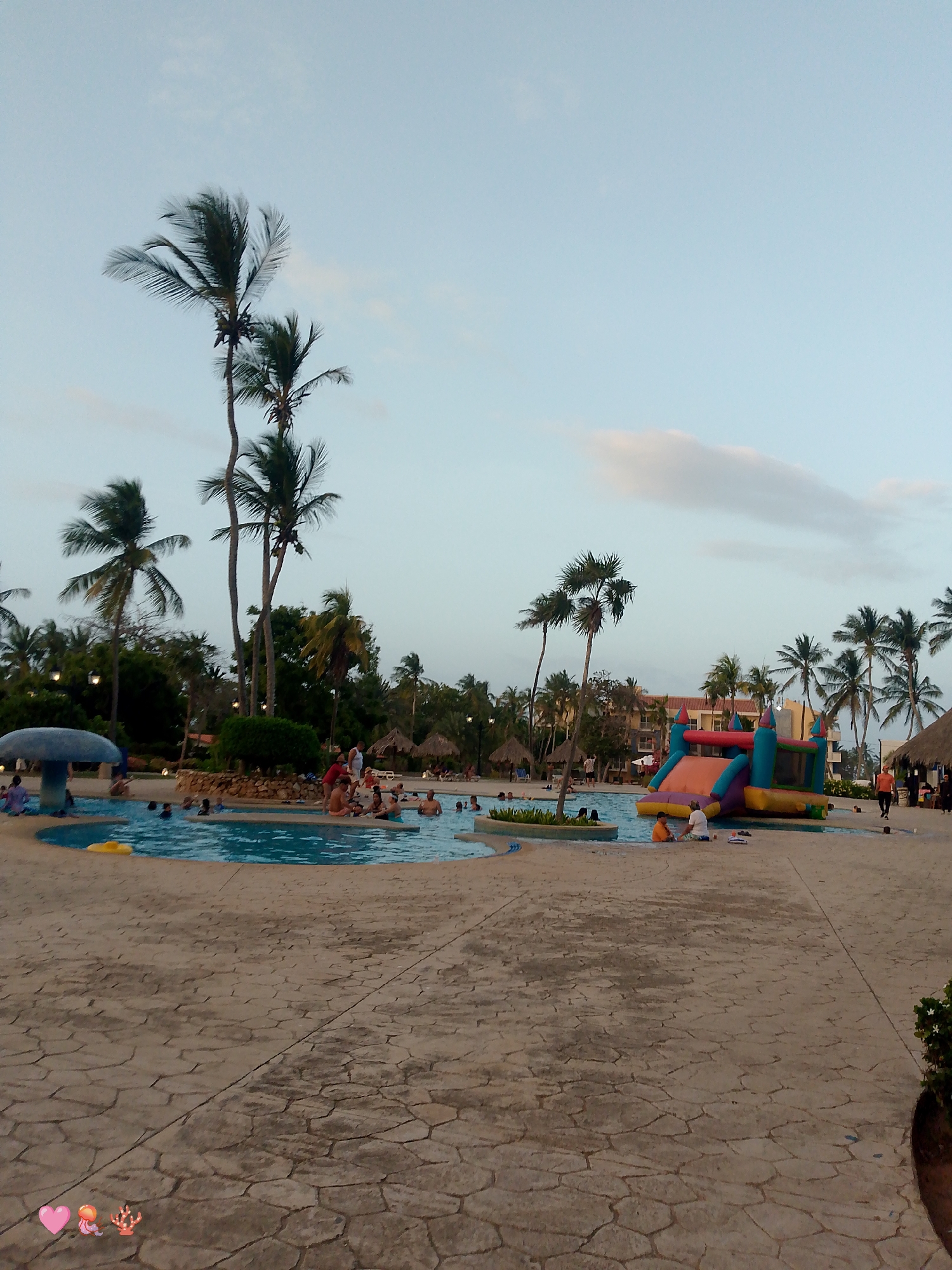 Family recreation activities documented at Venezuelan beach resort water park