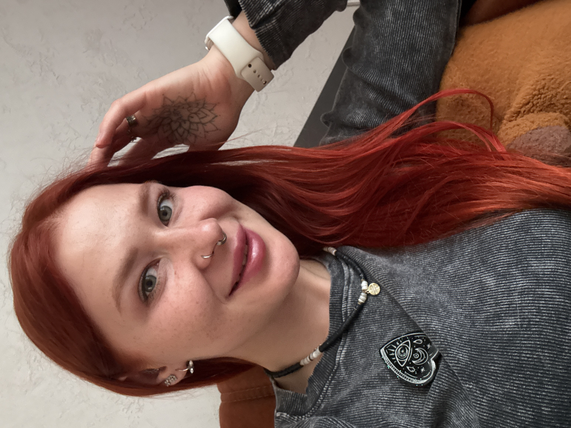 Woman takes selfies with black cat in Rostov-on-Don