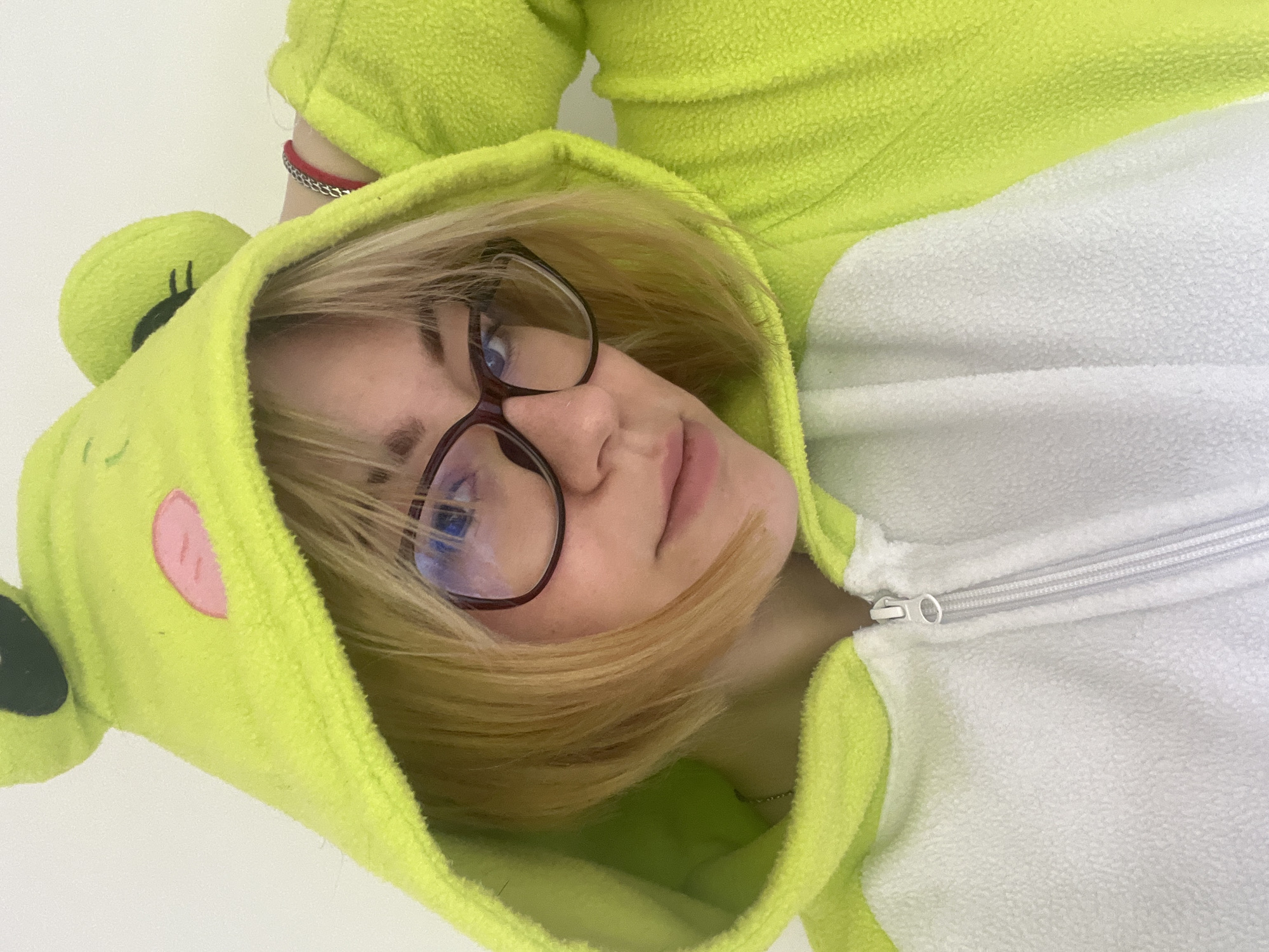 Person in frog costume poses with cats in Montenegro