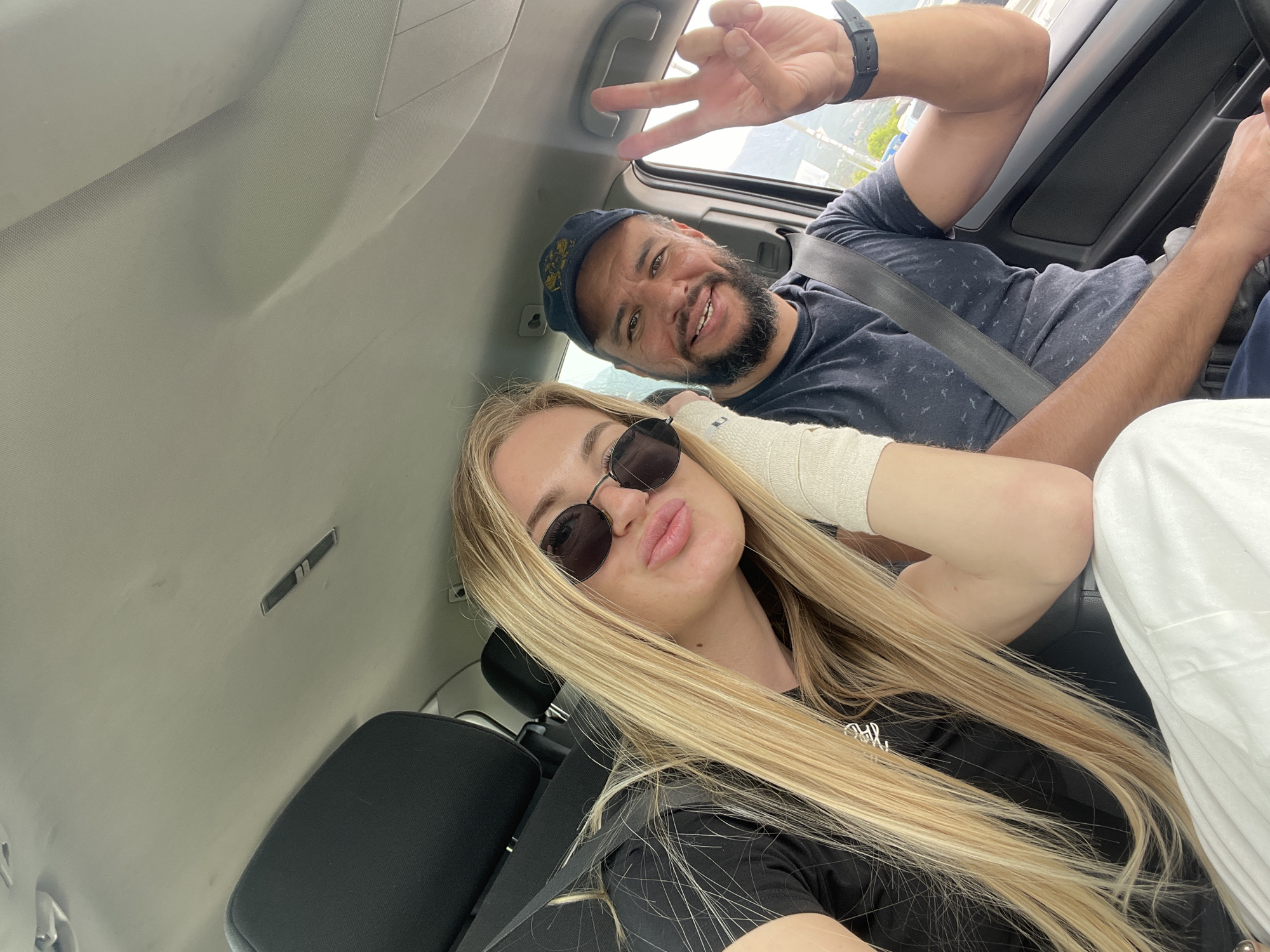 Bandaged woman observed in car in Montenegro
