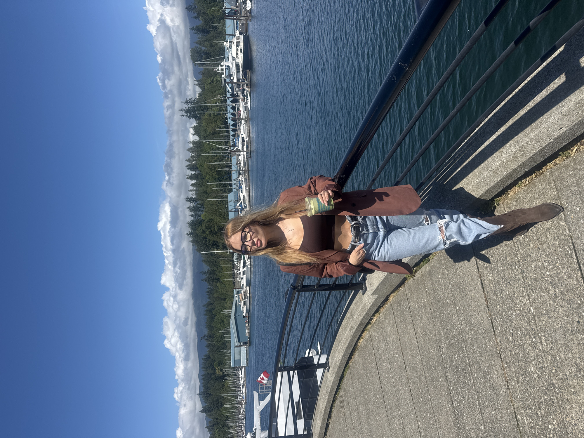 Casual evening hangout on Vancouver's waterfront promenade