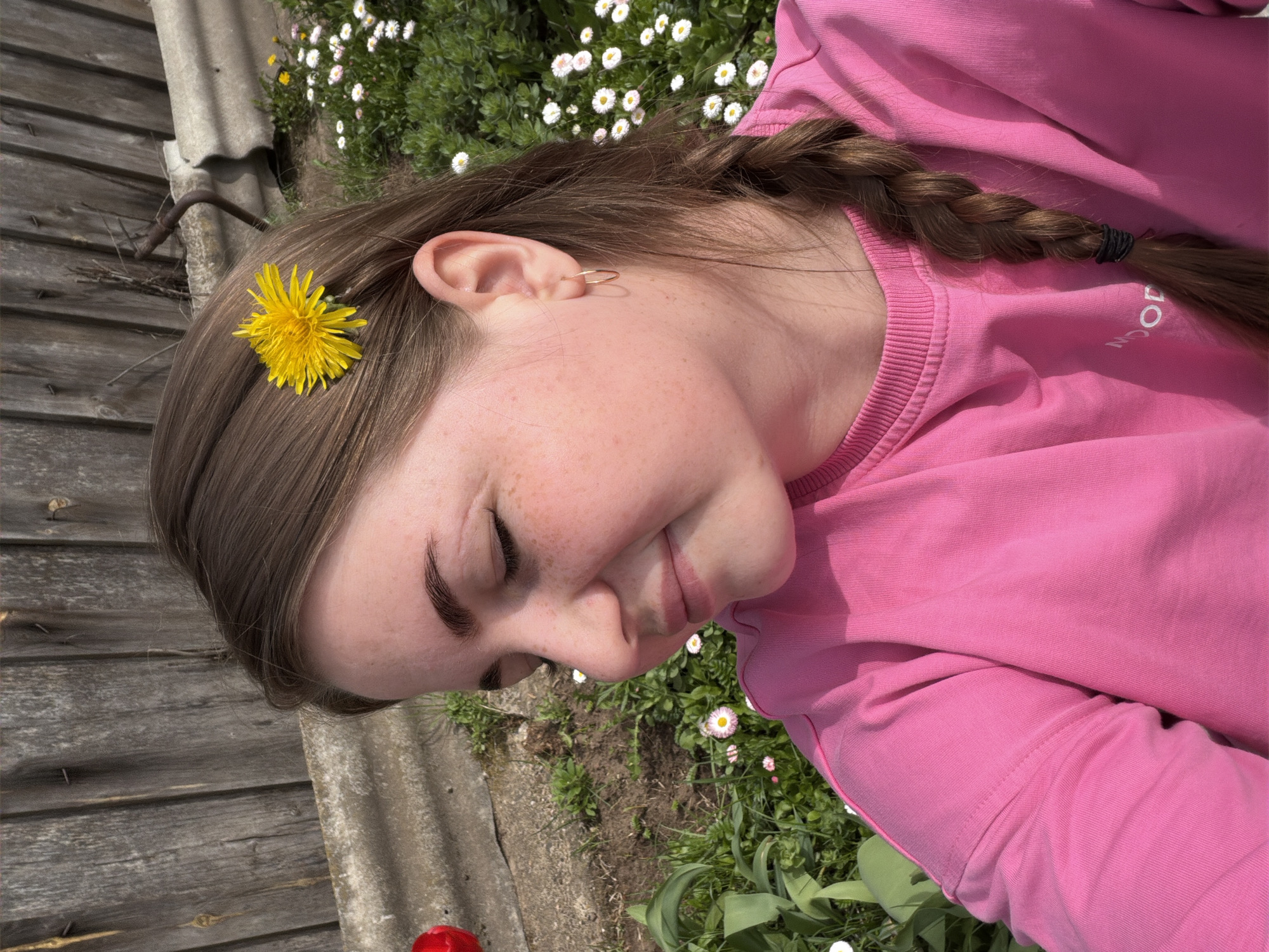 Family enjoys spring morning gardening in rural Russia