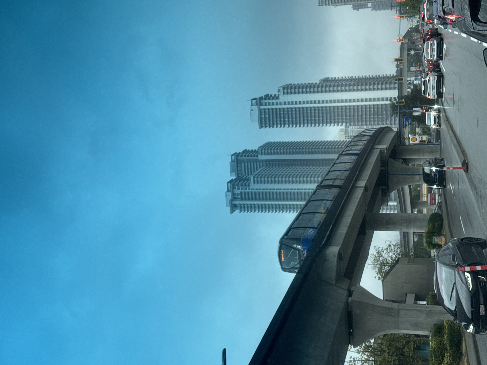SkyTrain heading to Waterfront rolls through Burnaby