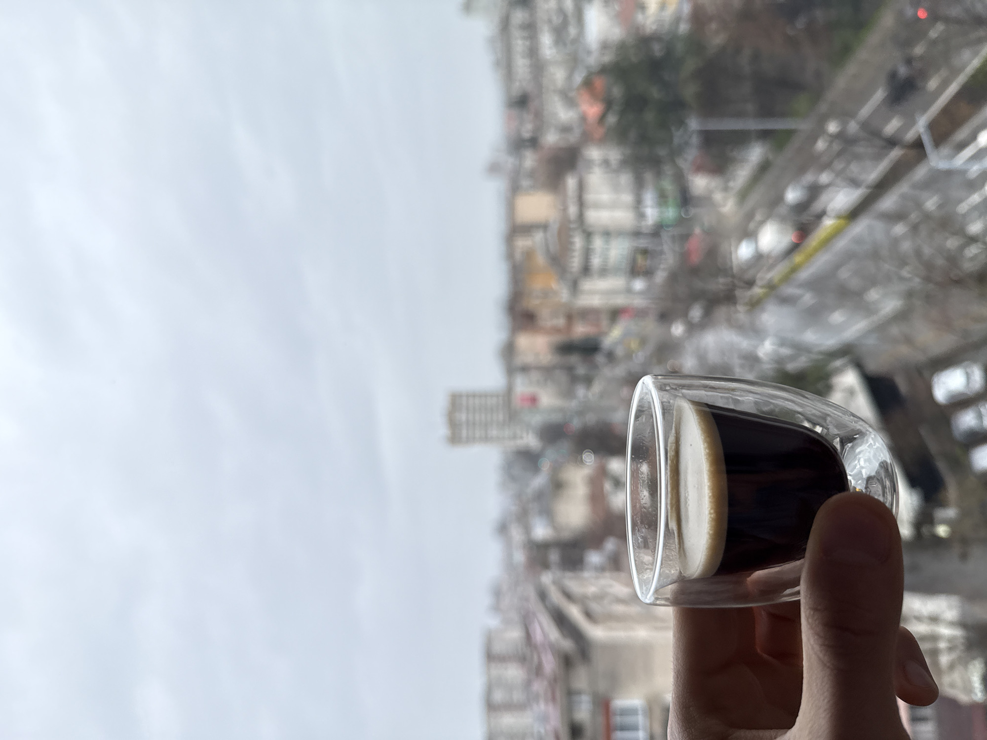Morning espresso moment captured in Stara Zagora, Bulgaria