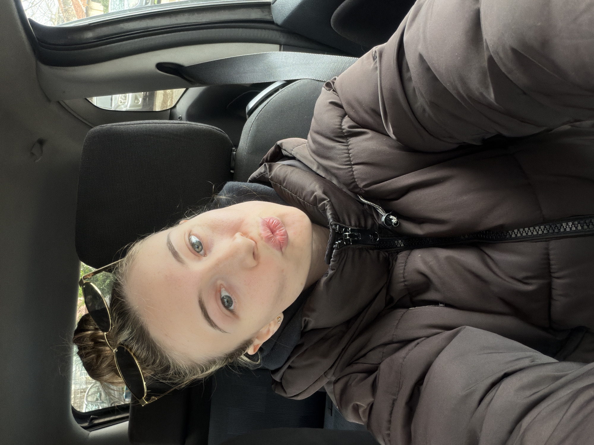 Woman documented during car journey in Plovdiv, Bulgaria