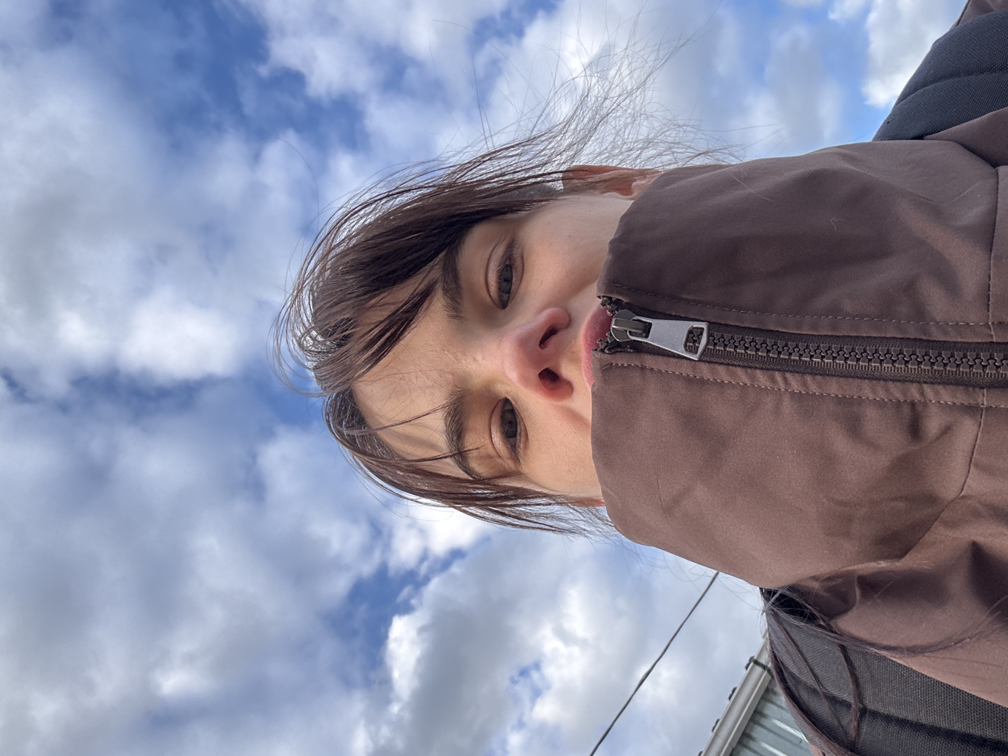 Person takes artistic sky selfies in Rostov-on-Don