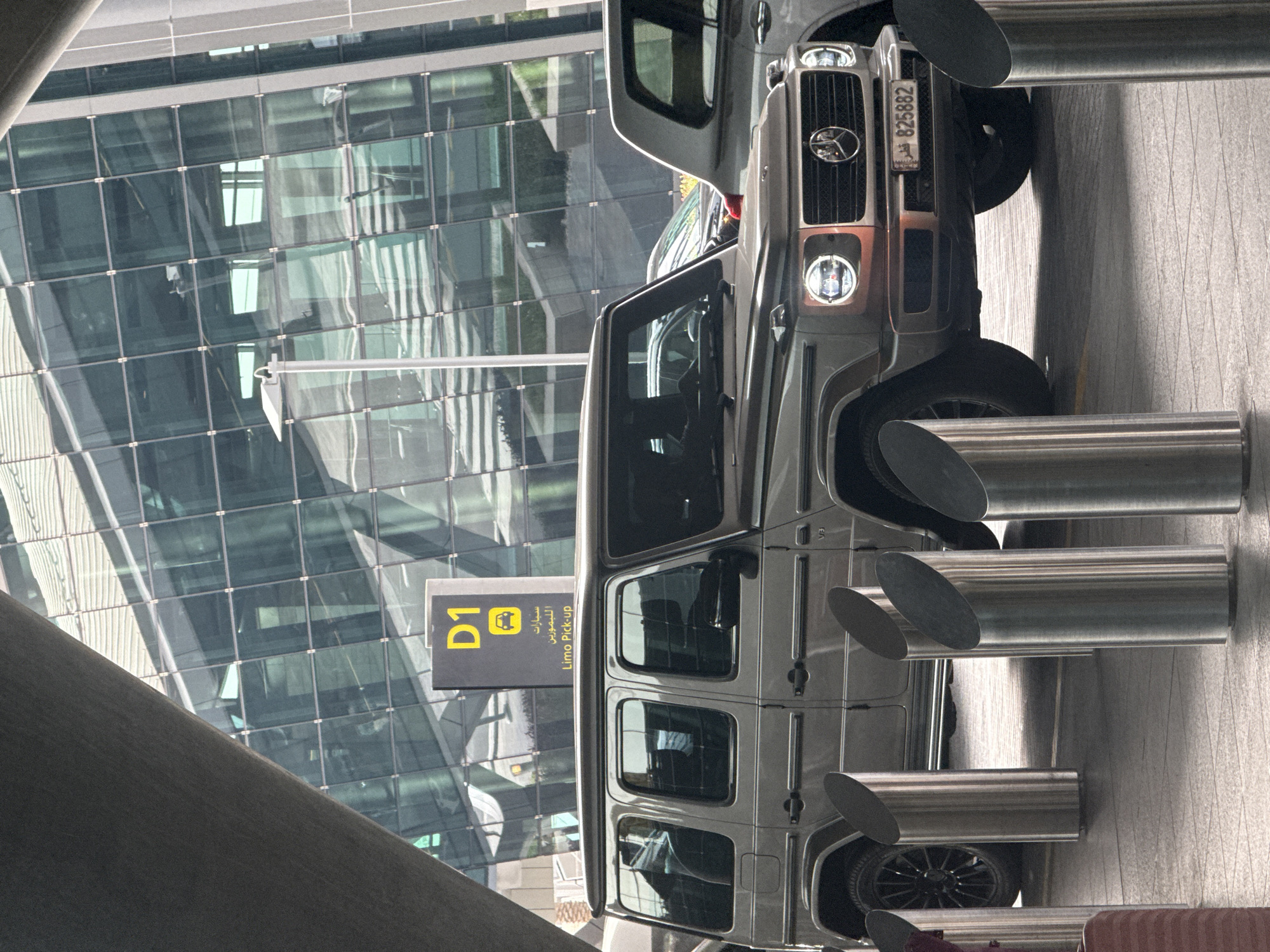 Mercedes G-Wagon spotted with door open at Doha Airport