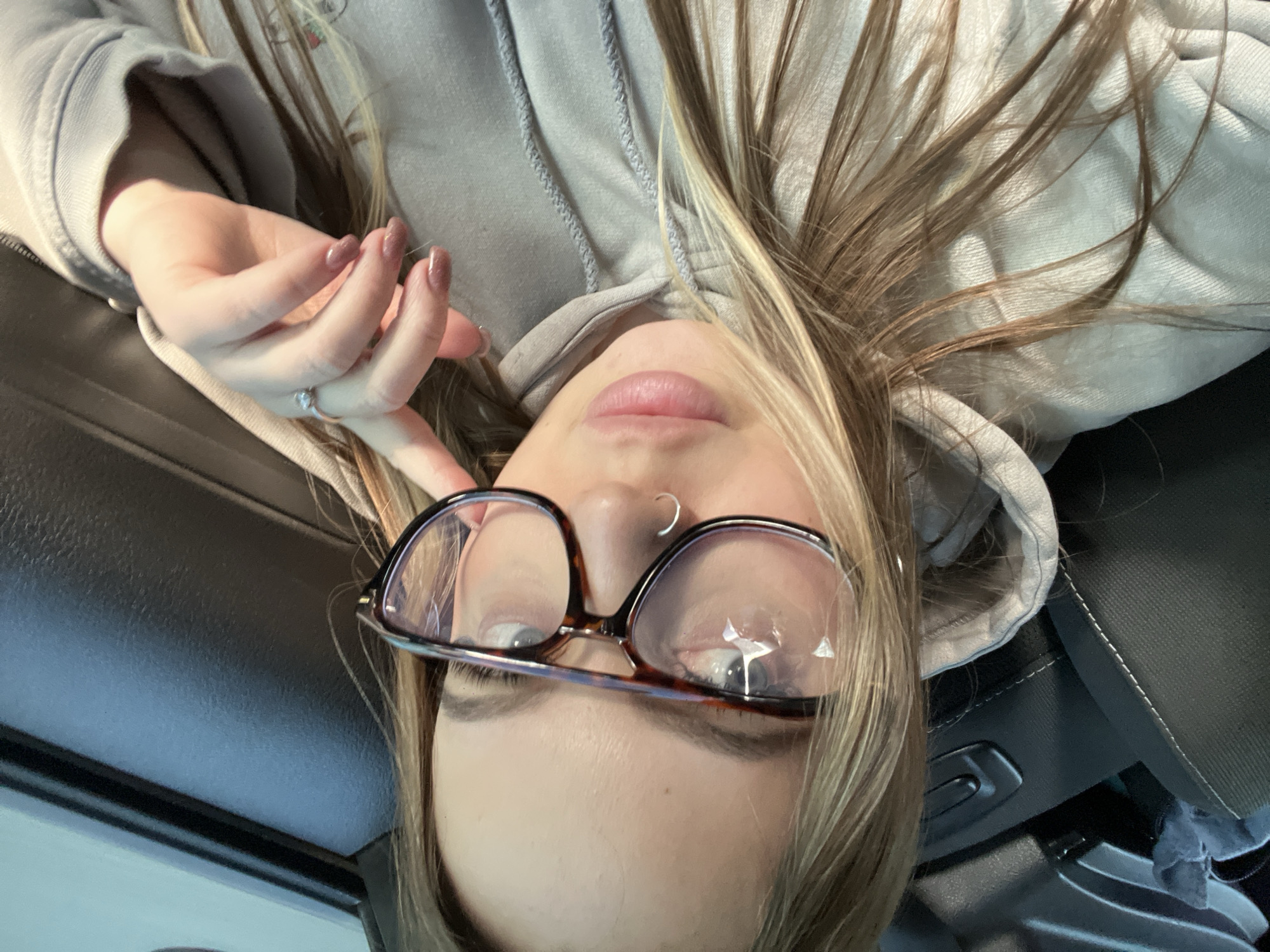 Selfie and car interior photos captured in Ternovskaya, Russia
