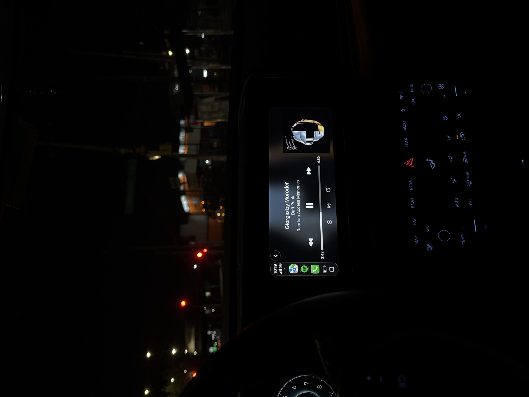 Nighttime car interior documented in Puebla, Mexico