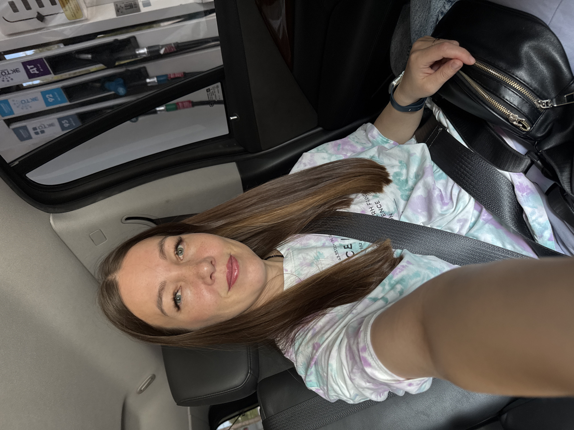 Women documented during gas station stop in Chaikovsky, Russia
