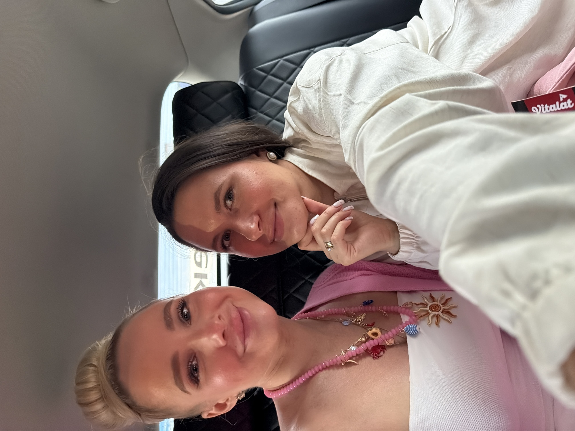 Backseat selfie session in a car near Odintsovo, Russia