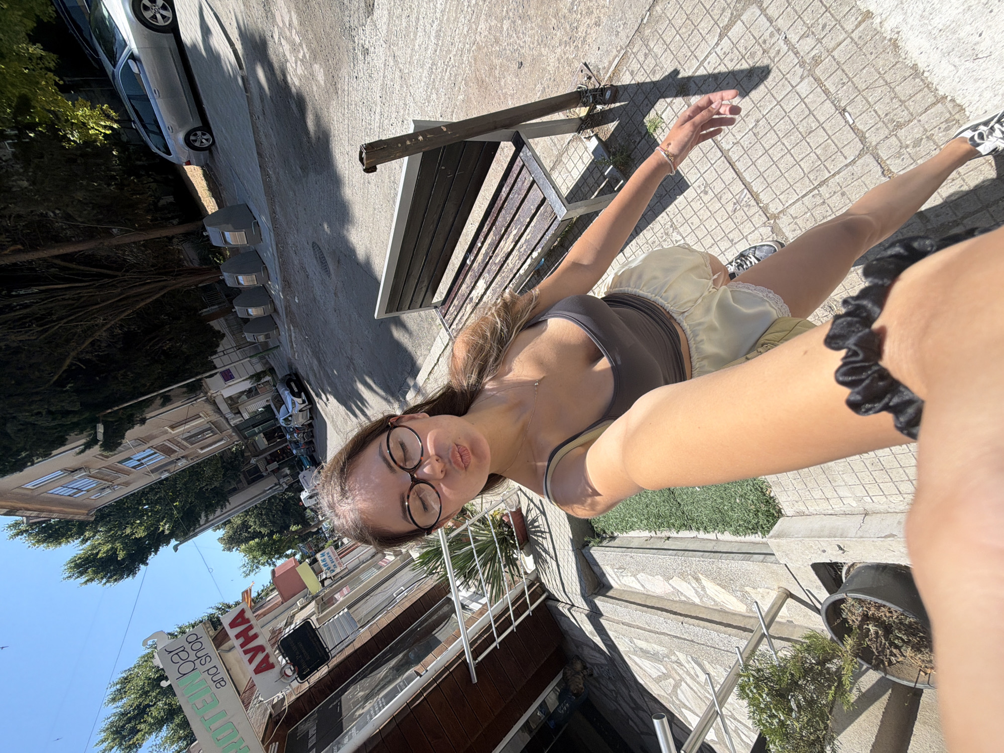 Sunny morning selfies in Burgas, Bulgaria