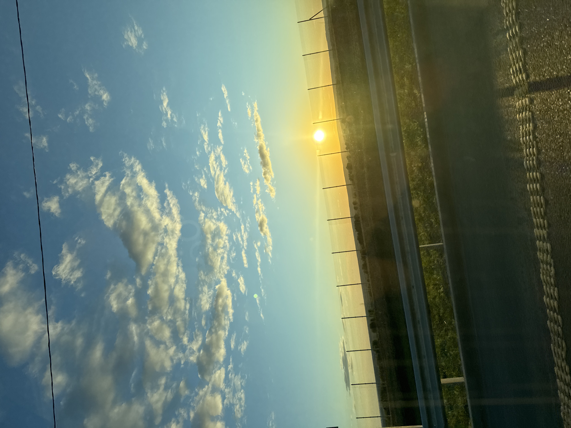 Highway sunset captured near Kazy-El'dyak, Russia