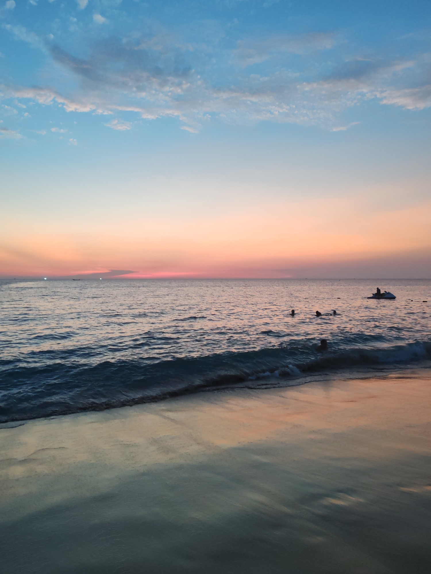 Sunset observed at Karon Beach, Thailand with colorful sky