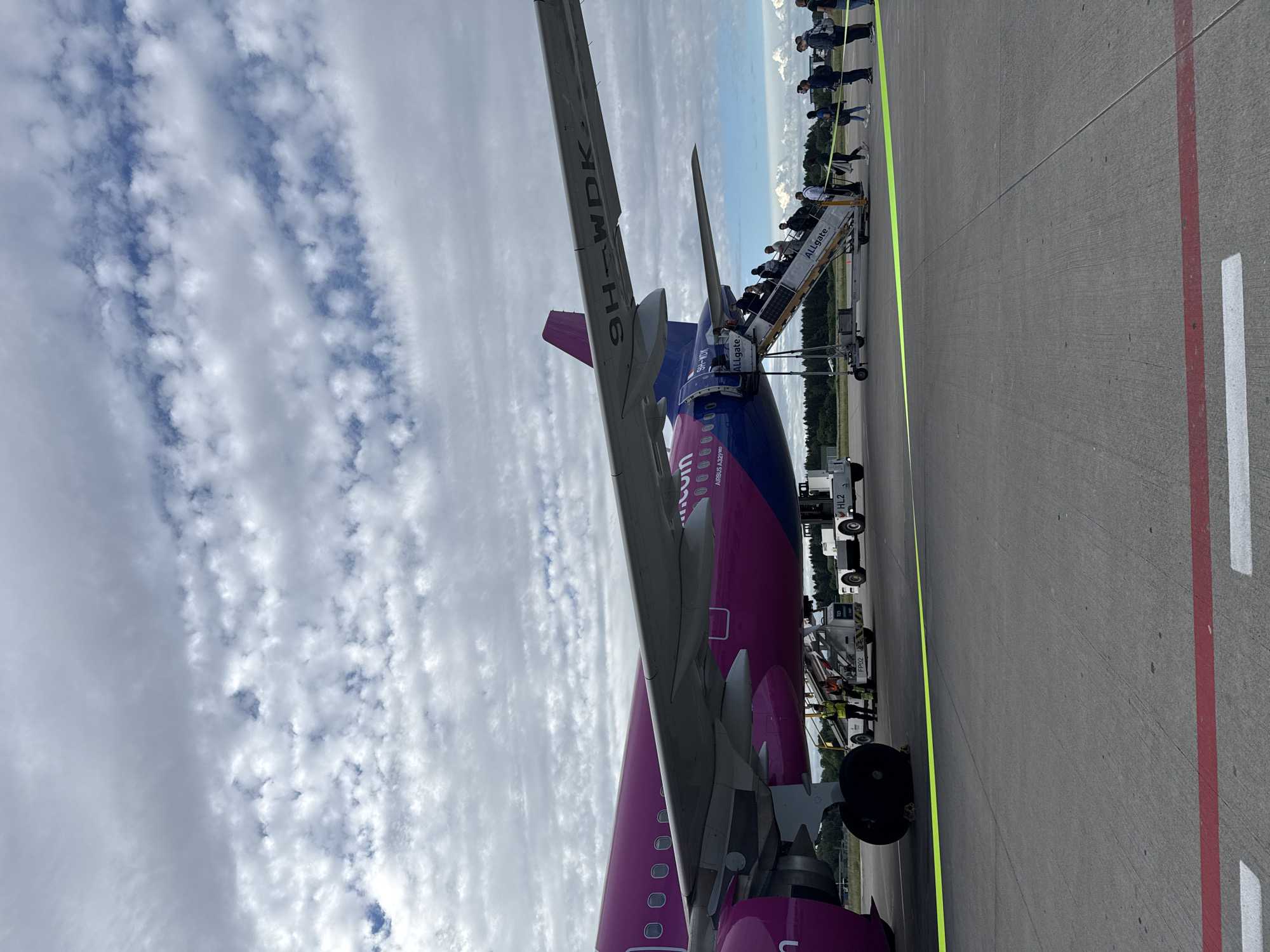 Wizz Air boarding process at Memmingen Airport, Germany