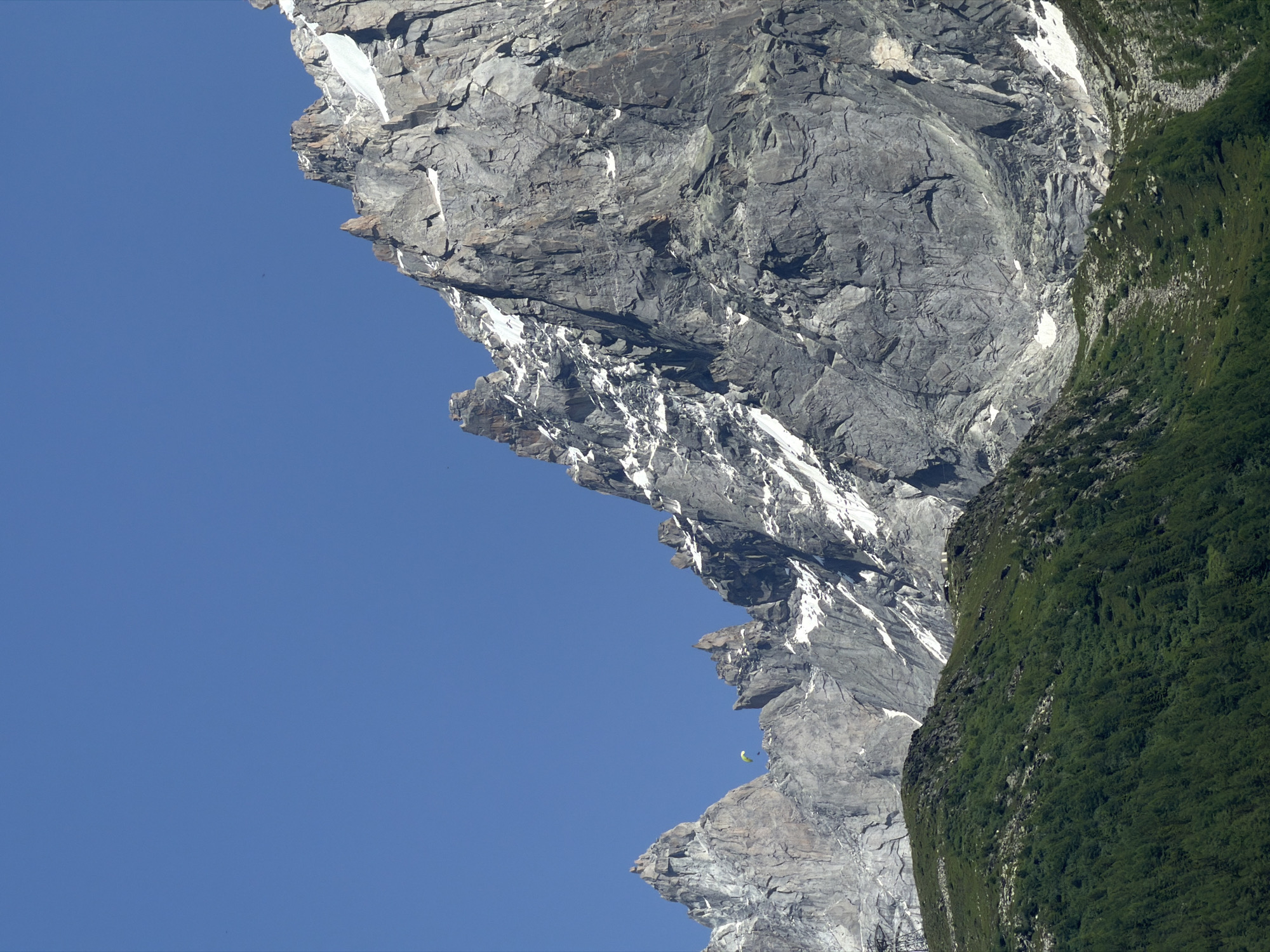 Multiple angles on Chamonix's Mont Blanc massif on a clear summer day