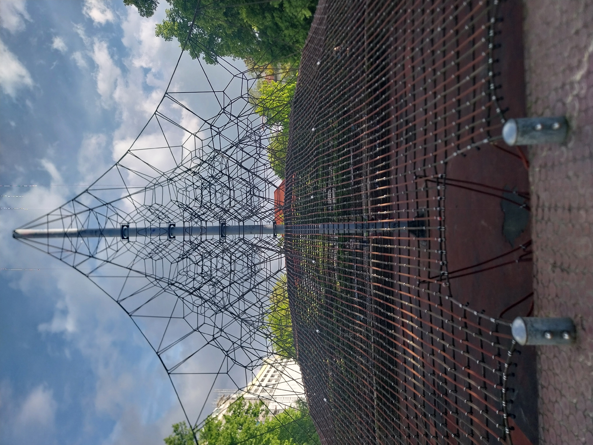 Berlin park visitor documents climbing structures and wisteria-lined walkways