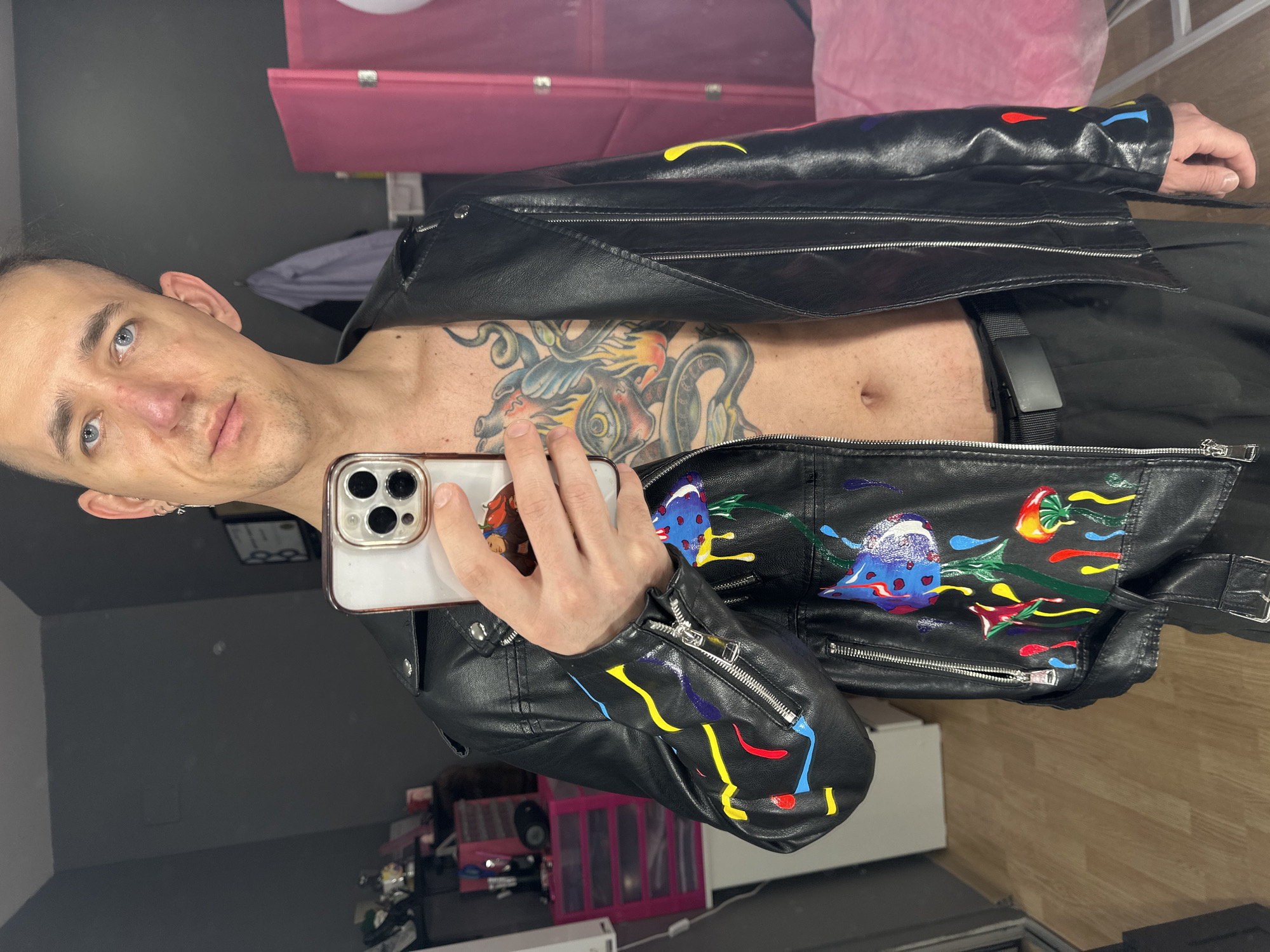 Person takes iPhone selfie in indoor room in Saratov