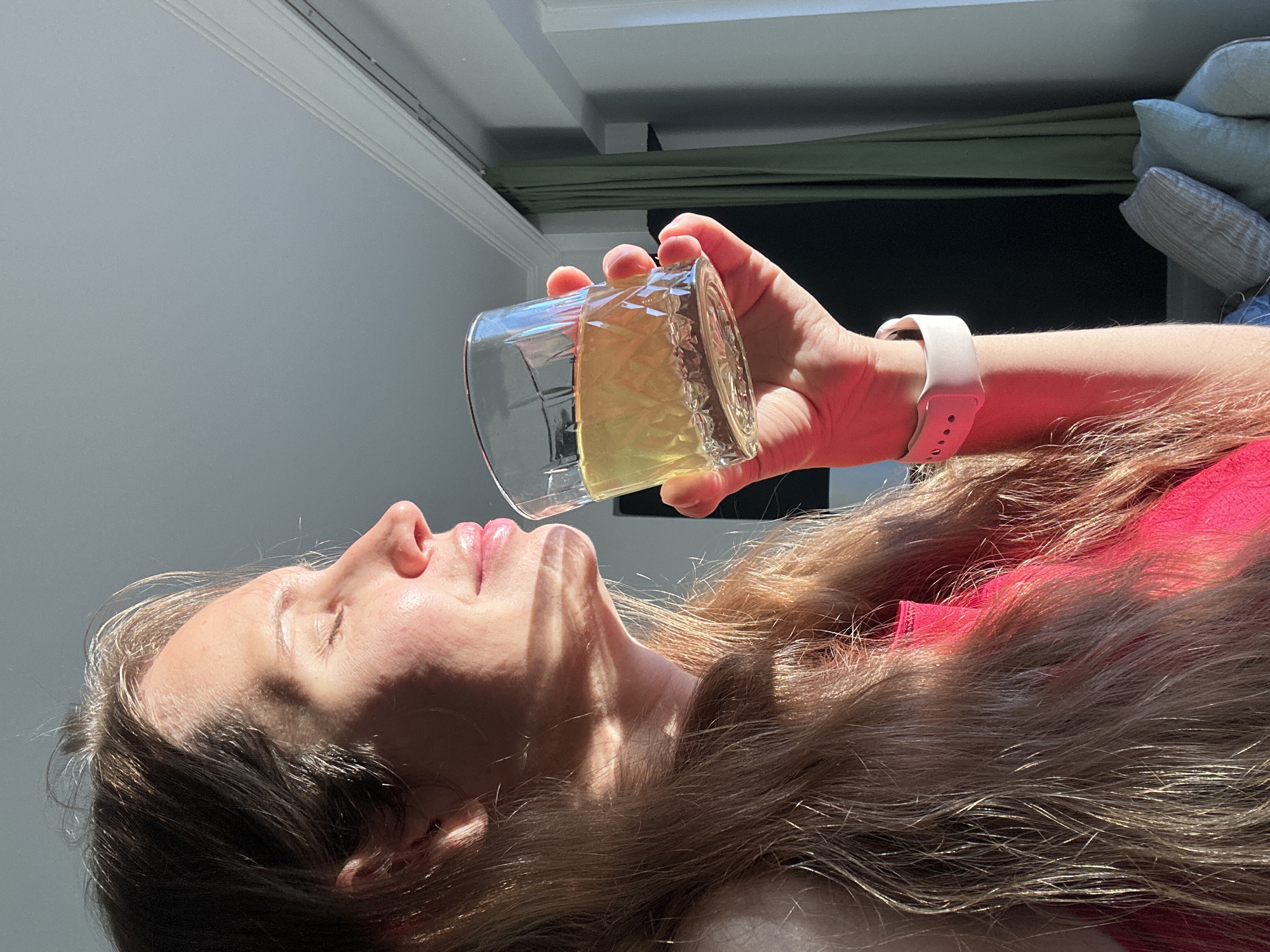 Woman documents morning wellness routine in Fethiye, Turkey