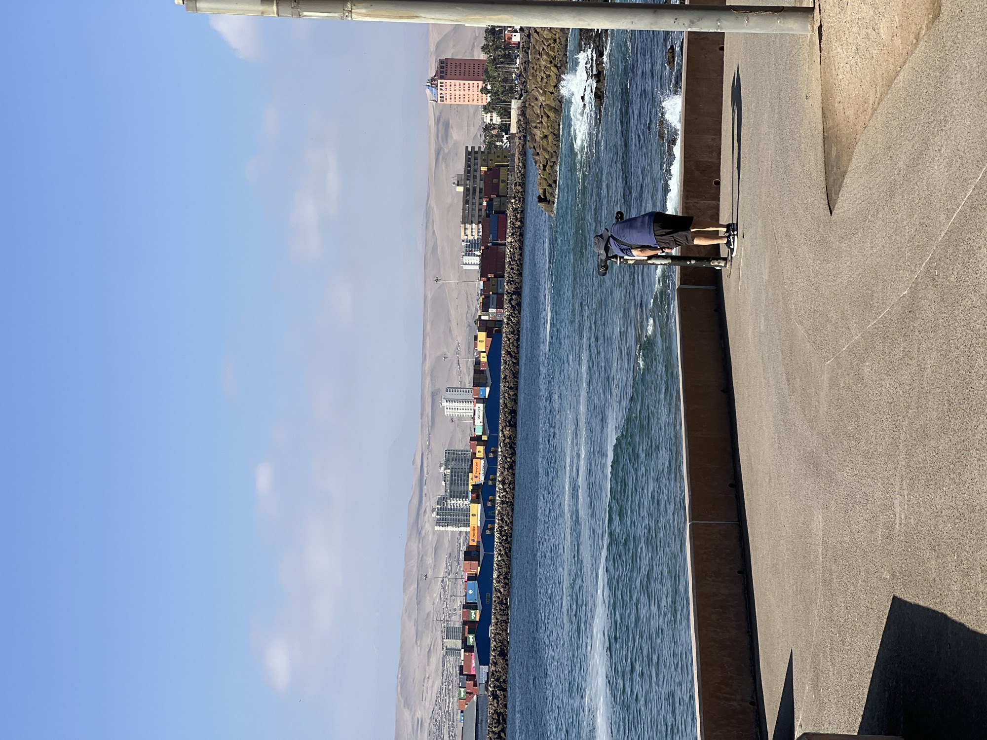 Evening sightseers gather at Arica waterfront on May 21