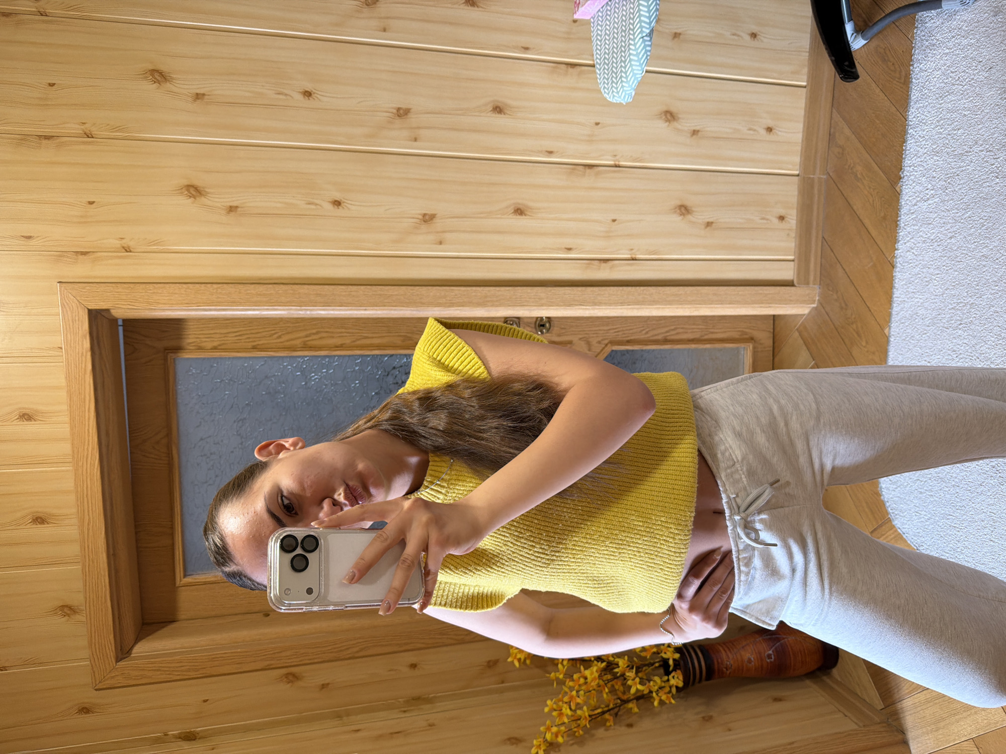 Woman Takes Multiple Selfies Indoors in Buhovo, Bulgaria
