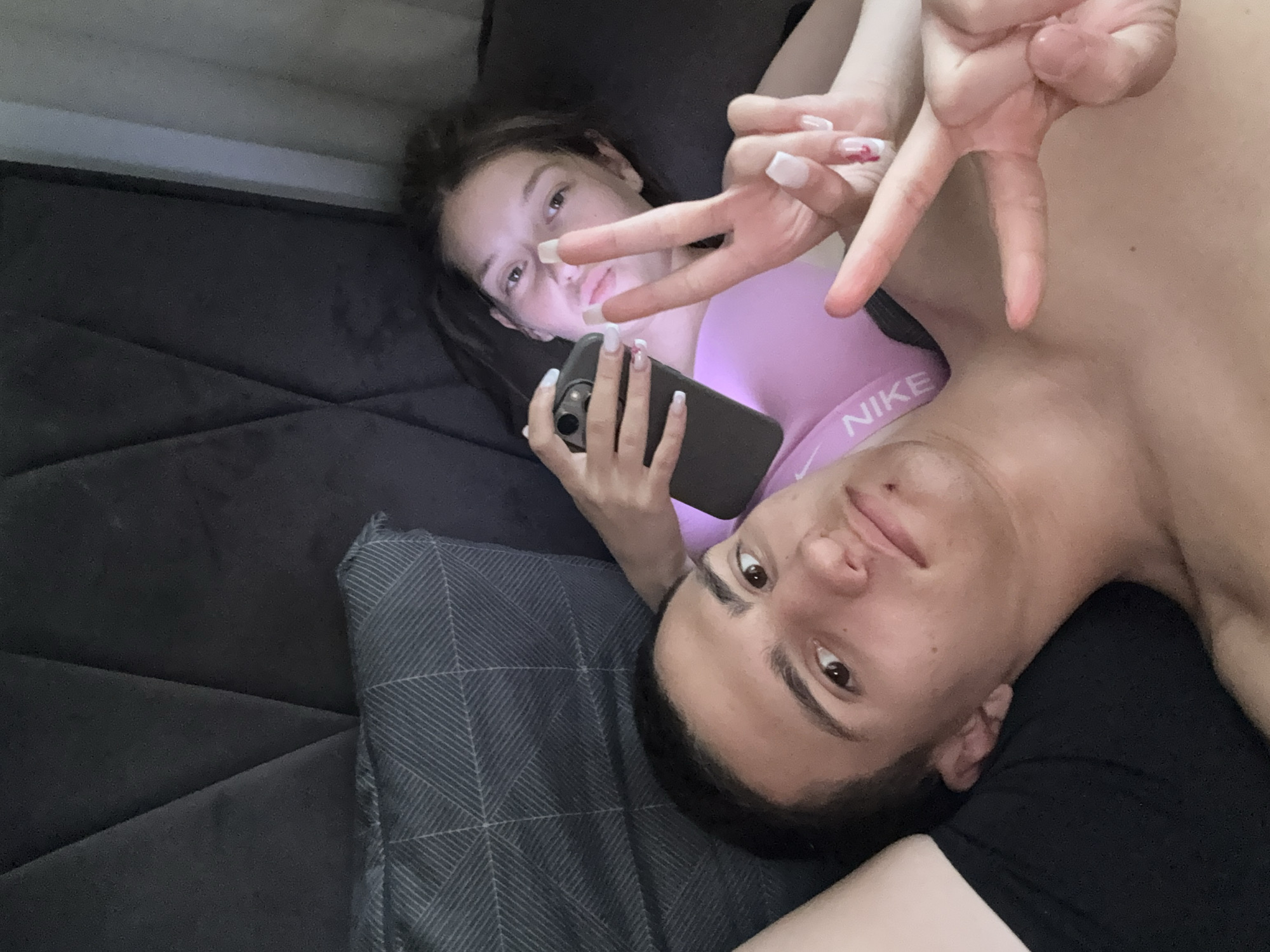 Couple takes indoor selfies in Panagyurishte, Bulgaria