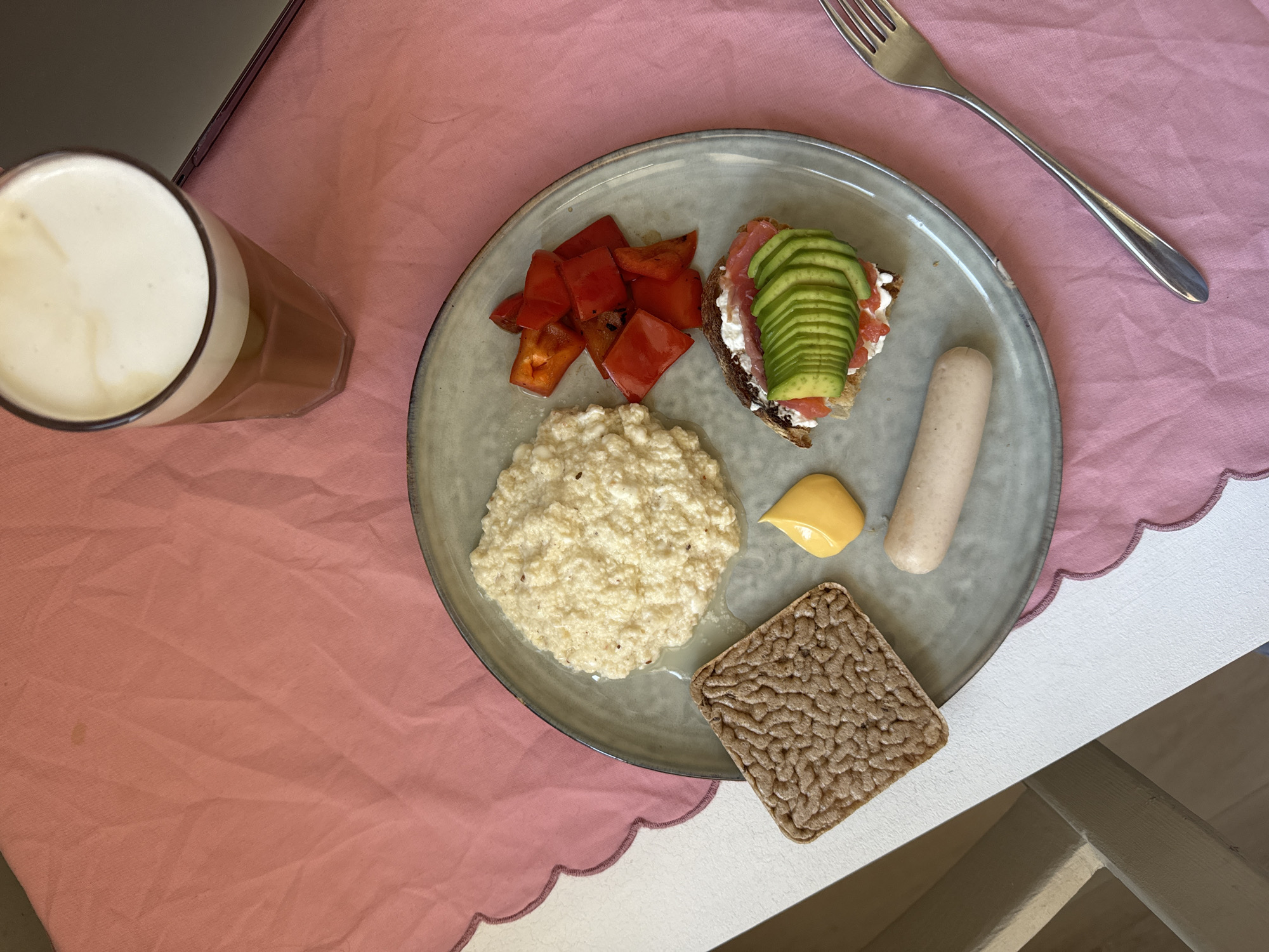 Breakfast meal photographed in Krasnoyarsk, Russia early morning