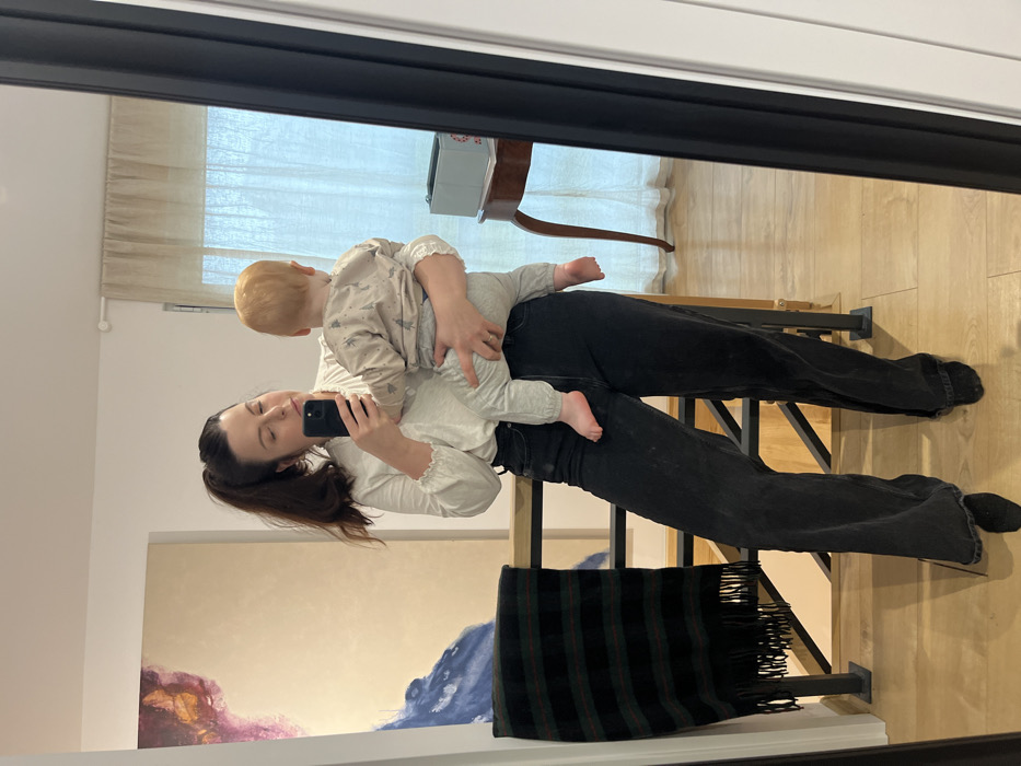 Mother and infant documented in casual domestic moments, Germany
