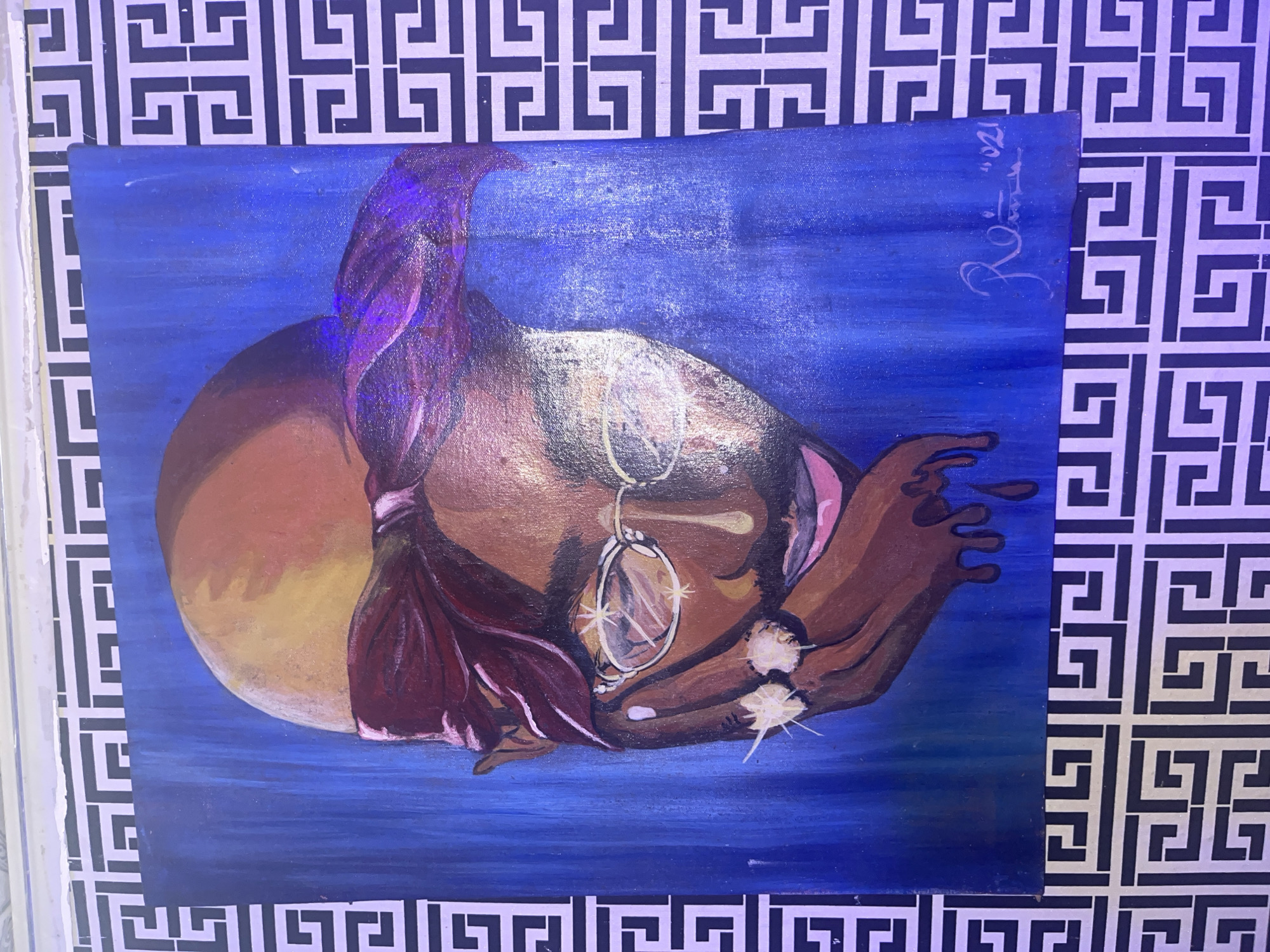 Art display and indoor scene documented in Jos, Nigeria