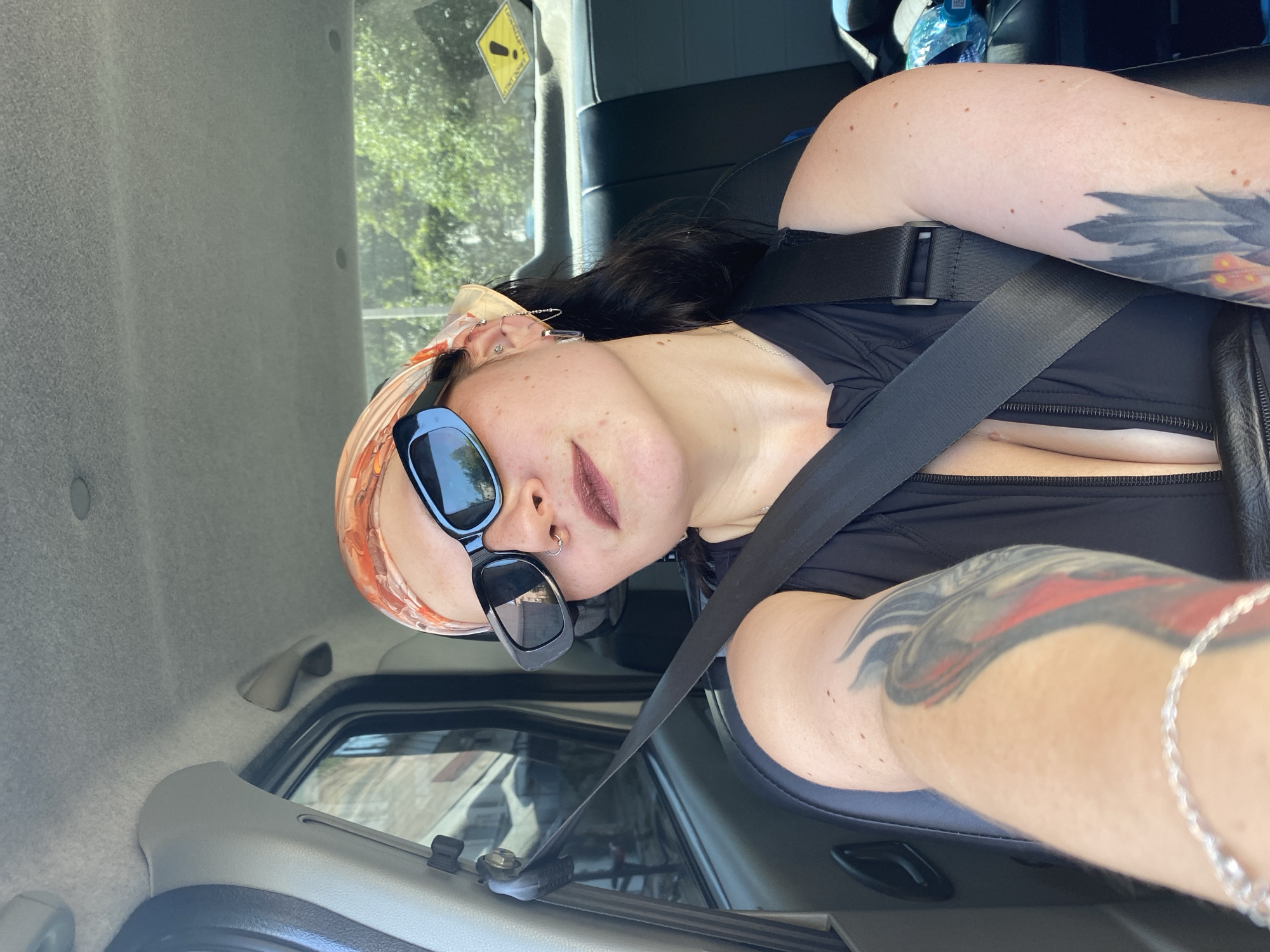 Passenger selfie in a car, Chaikovsky, Russia