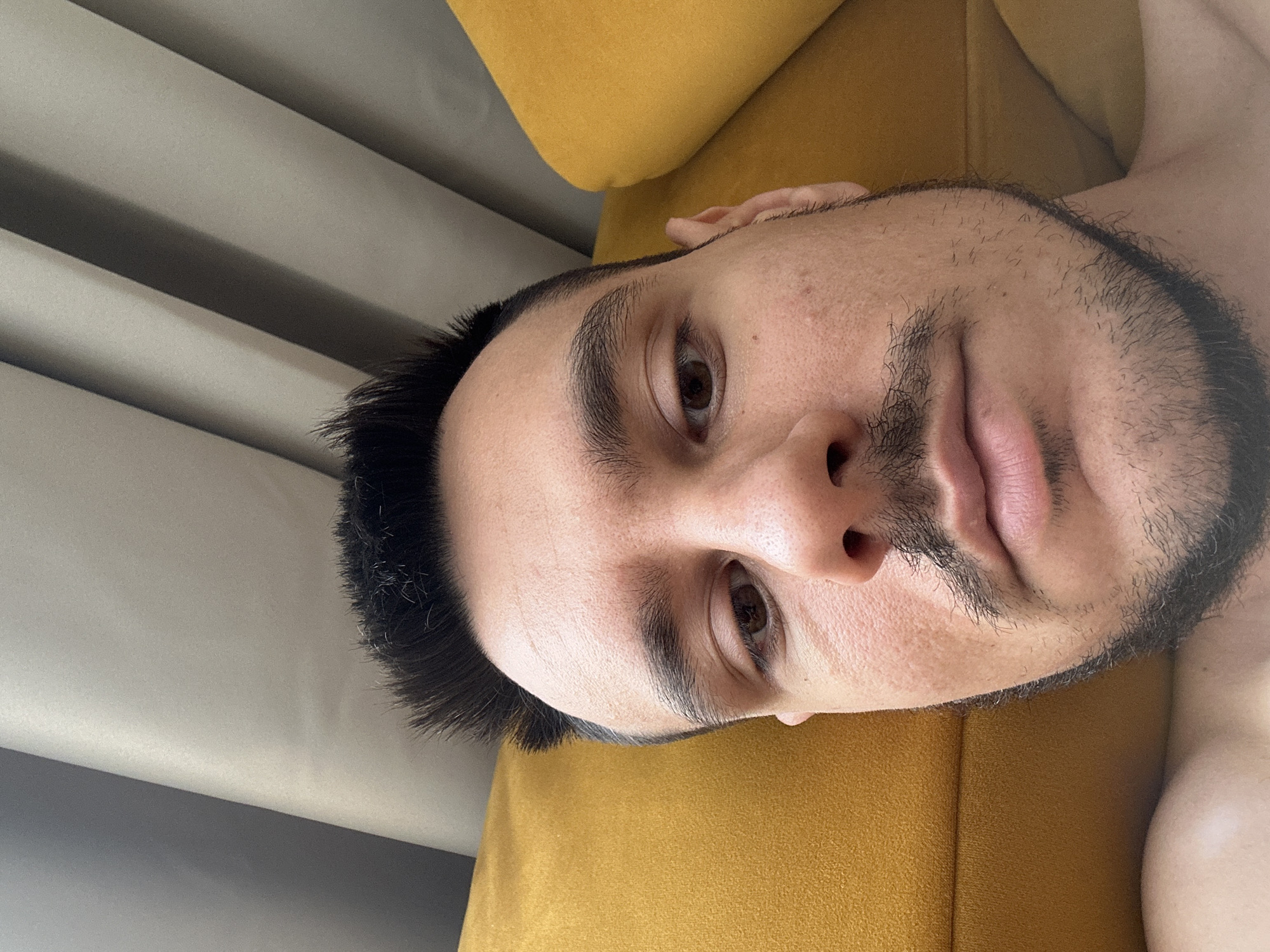 Man documents quiet morning routine at home in Pernik