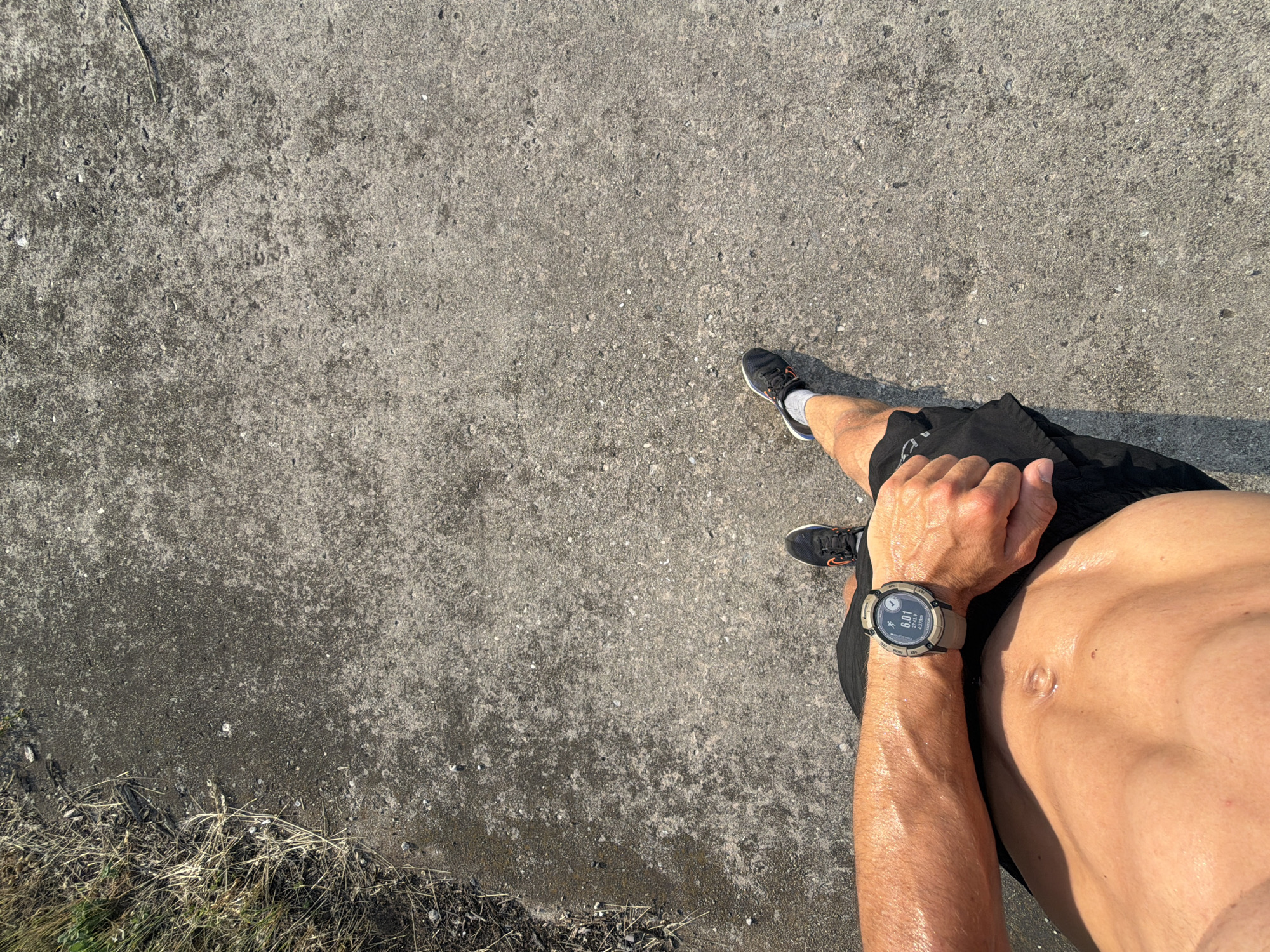 Man photographed shirtless outdoors in Bogdanitsa, Bulgaria