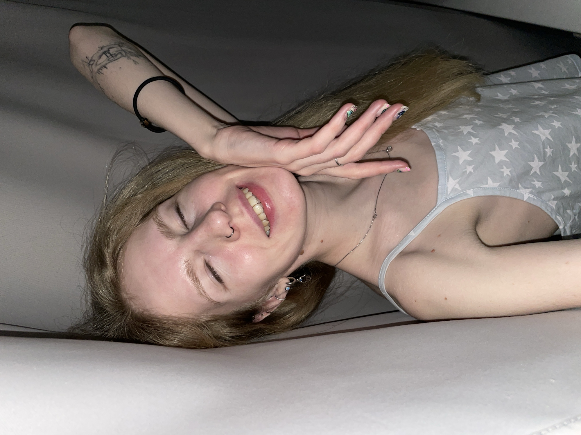 Woman photographed in casual pose in Izhevsk