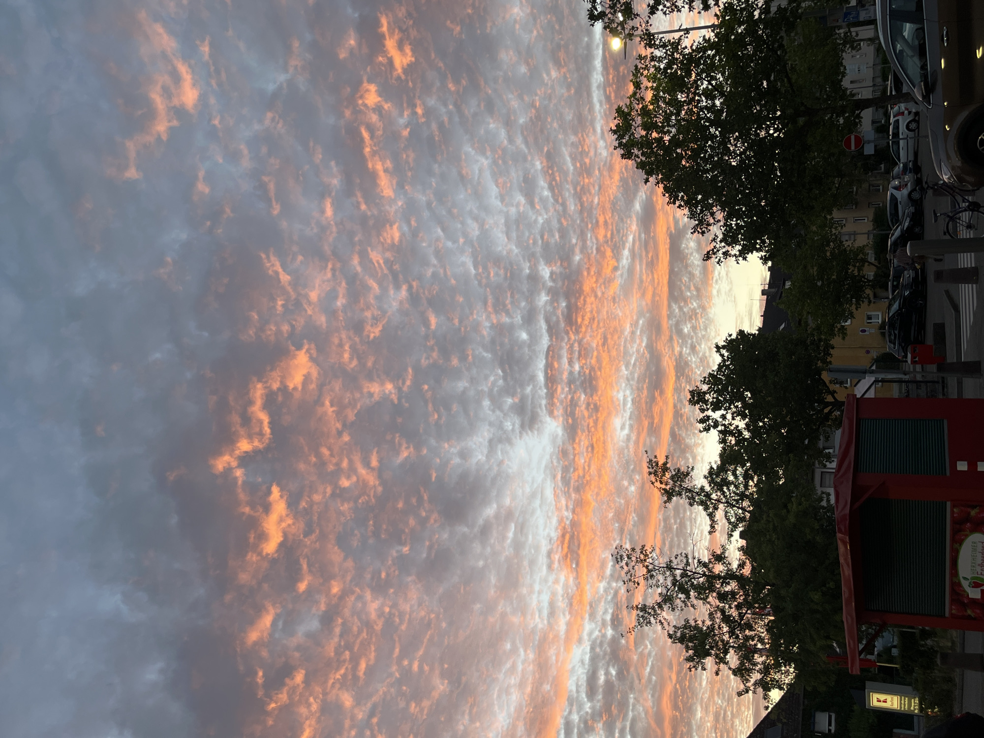 Sunset clouds over Landau in der Pfalz, captured in quick succession