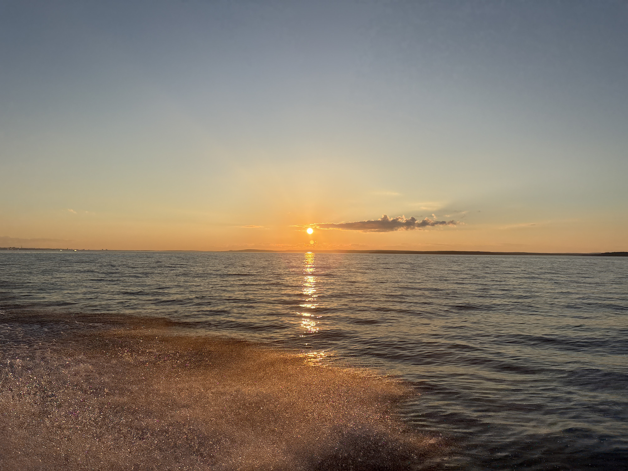 Sunset cruise across Lake Onega near Petrozavodsk