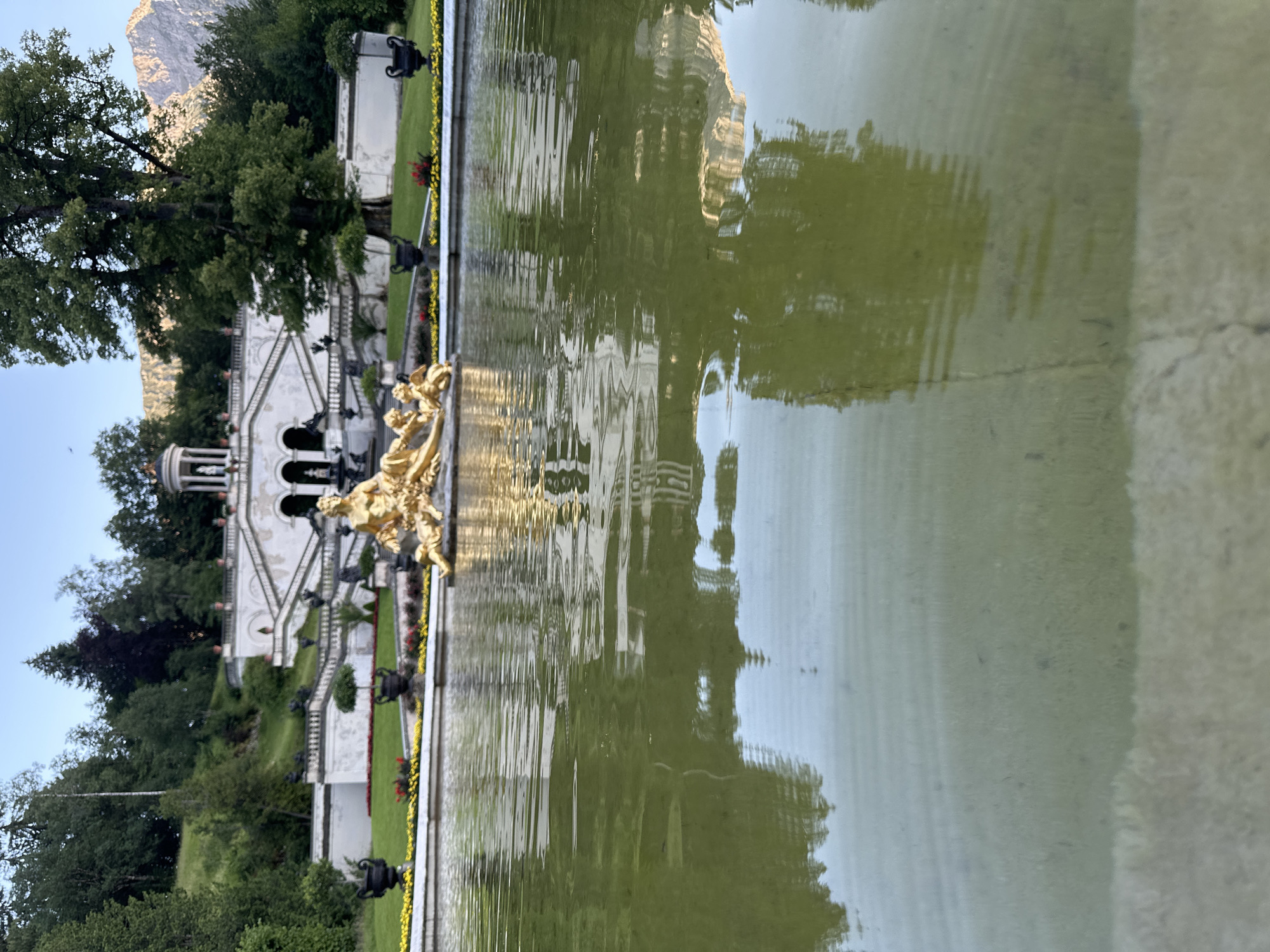 Exploring the gardens and statuary of a classical European palace