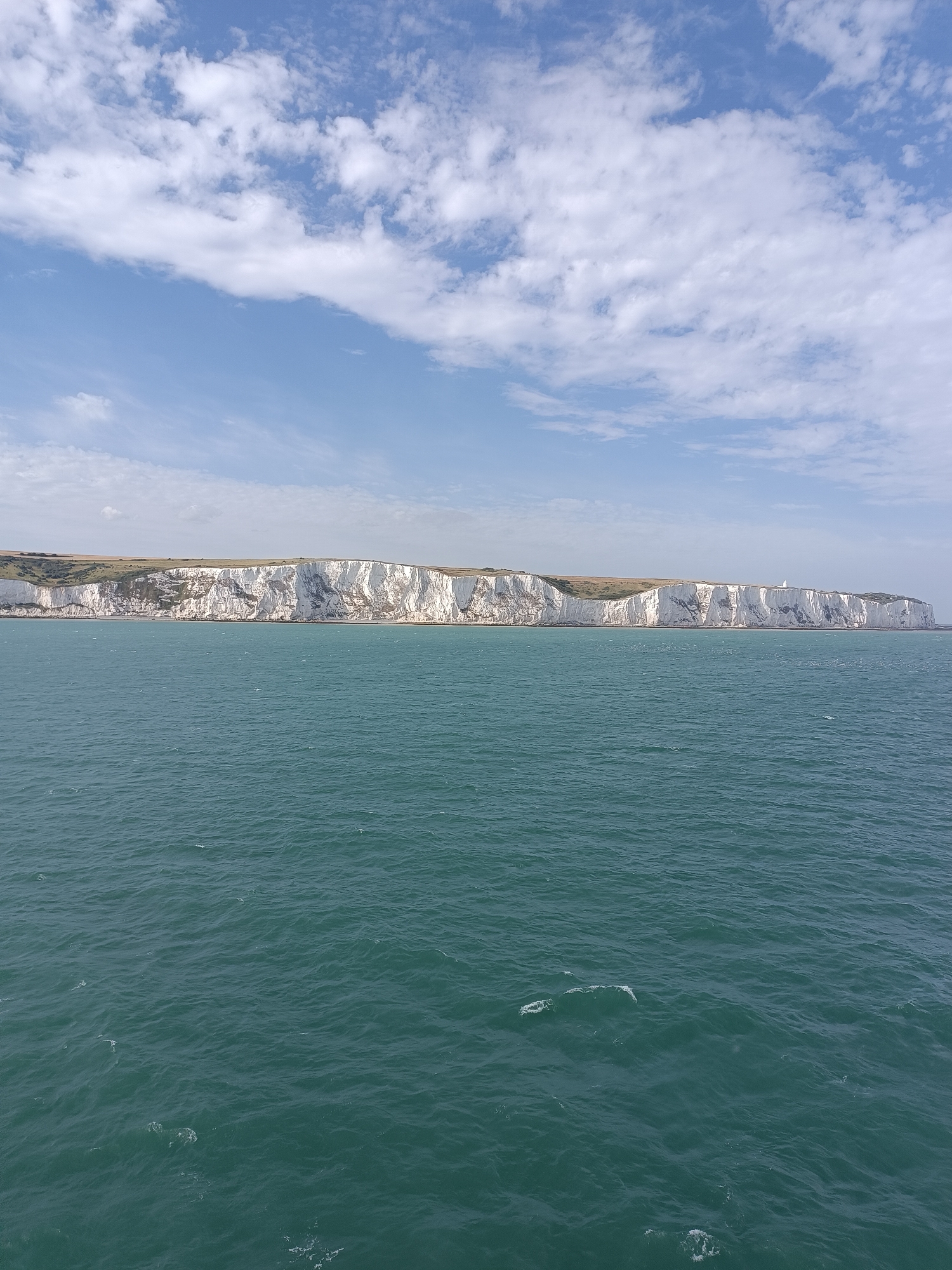 White Cliffs of Dover from the Channel on a bright day