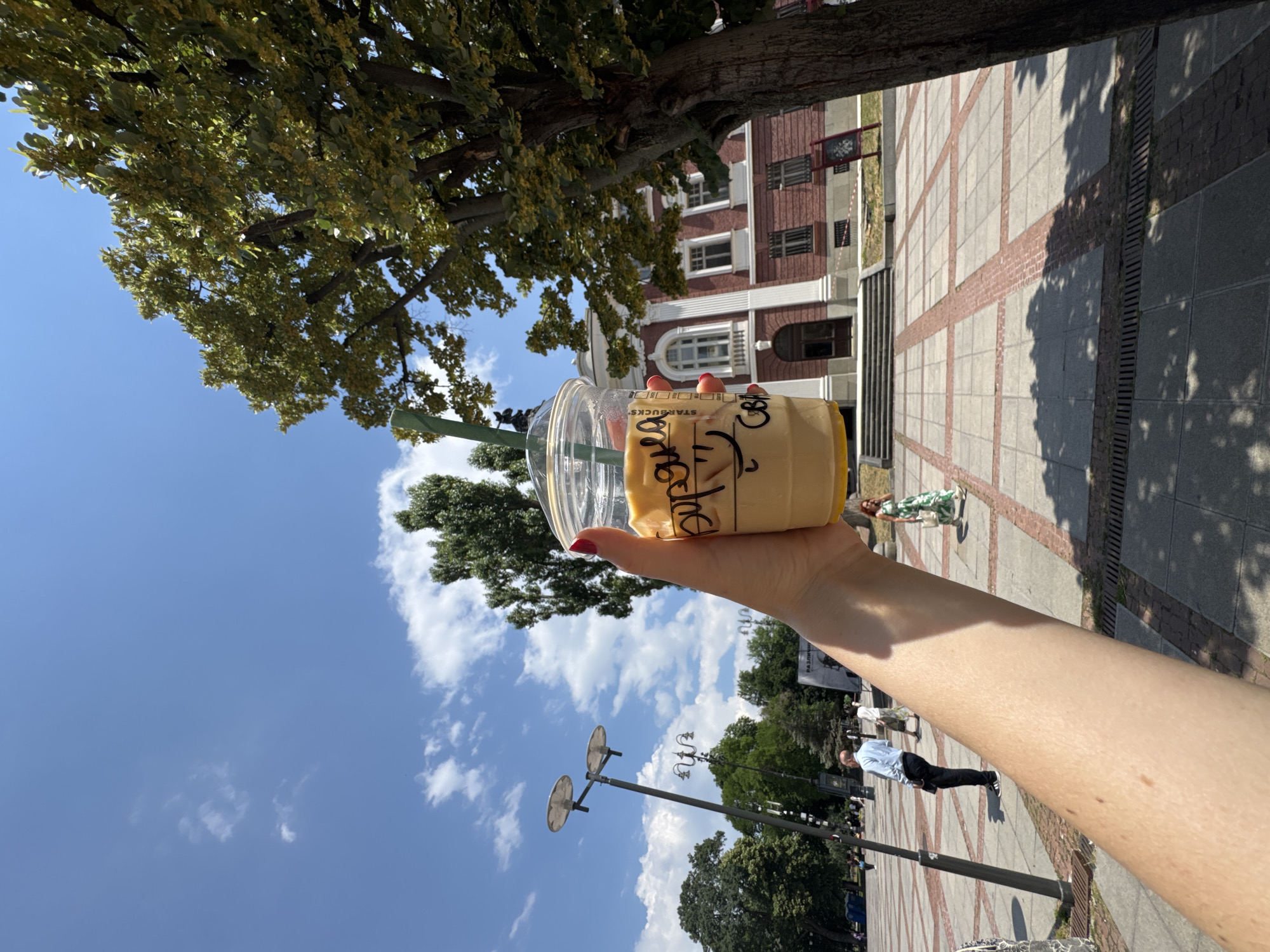 Inside Sofia's grand Central Market Hall, with a coffee in hand