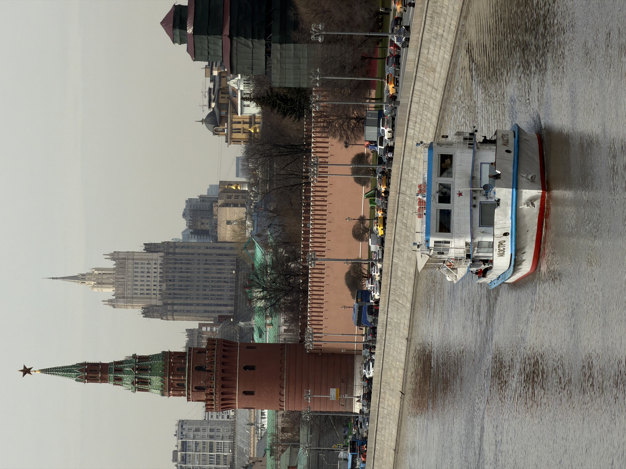 Morning scenes captured around Moscow's Kremlin and Red Square